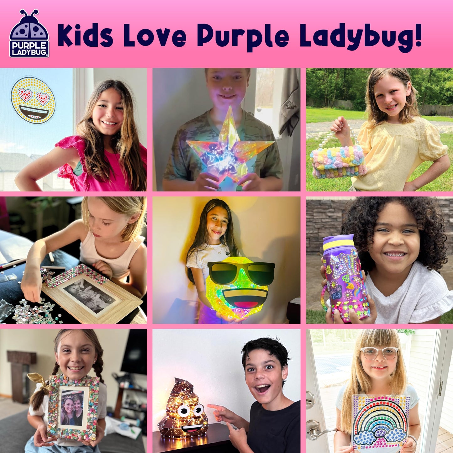 PURPLE LADYBUG Flower Headband Making Kit for Girls - Summer Toys for Kids Ages 4-8, Summer Crafts for Kids, 6 Year Old Girl Birthday Gift, Hair Accessories for Girls, Decorative Craft Activity Set