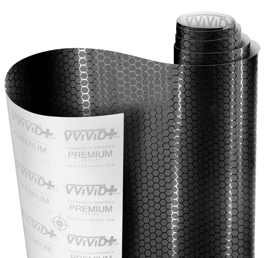 VViViD+ Honeycomb Matte Black Medium Pattern Car Wrap Vinyl (50ft x 5ft)
