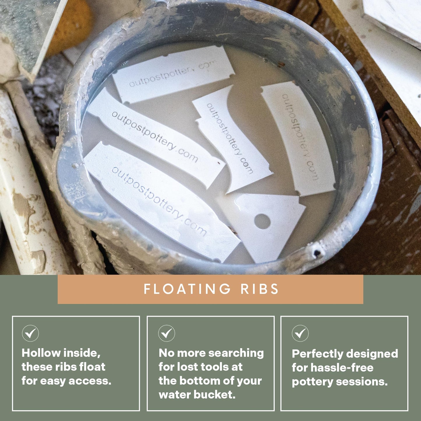 OUTPOST POTTERY Profile Ribs - Precision Pottery Rib Tools Made W/Durable PLA for Consistent Shapes, Floating Designs & Accurate Craft - Texture & Trimming Tools (Angular Bundle)
