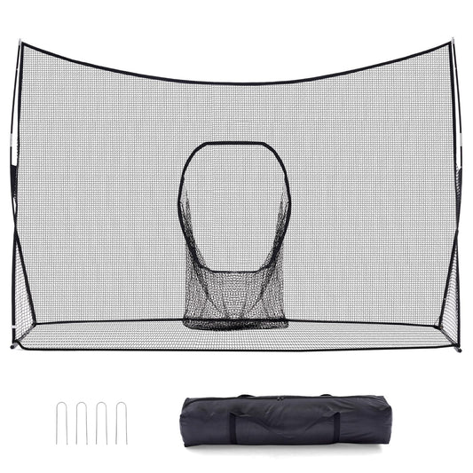 DUMOS Portable Golf Net, 10x7 ft Golf Practice Net for Backyard with Frame, Sturdy Outdoor Indoor Hitting Net, Home Training Equipment for Garage Yard, Personal Driving Range Tools, Black