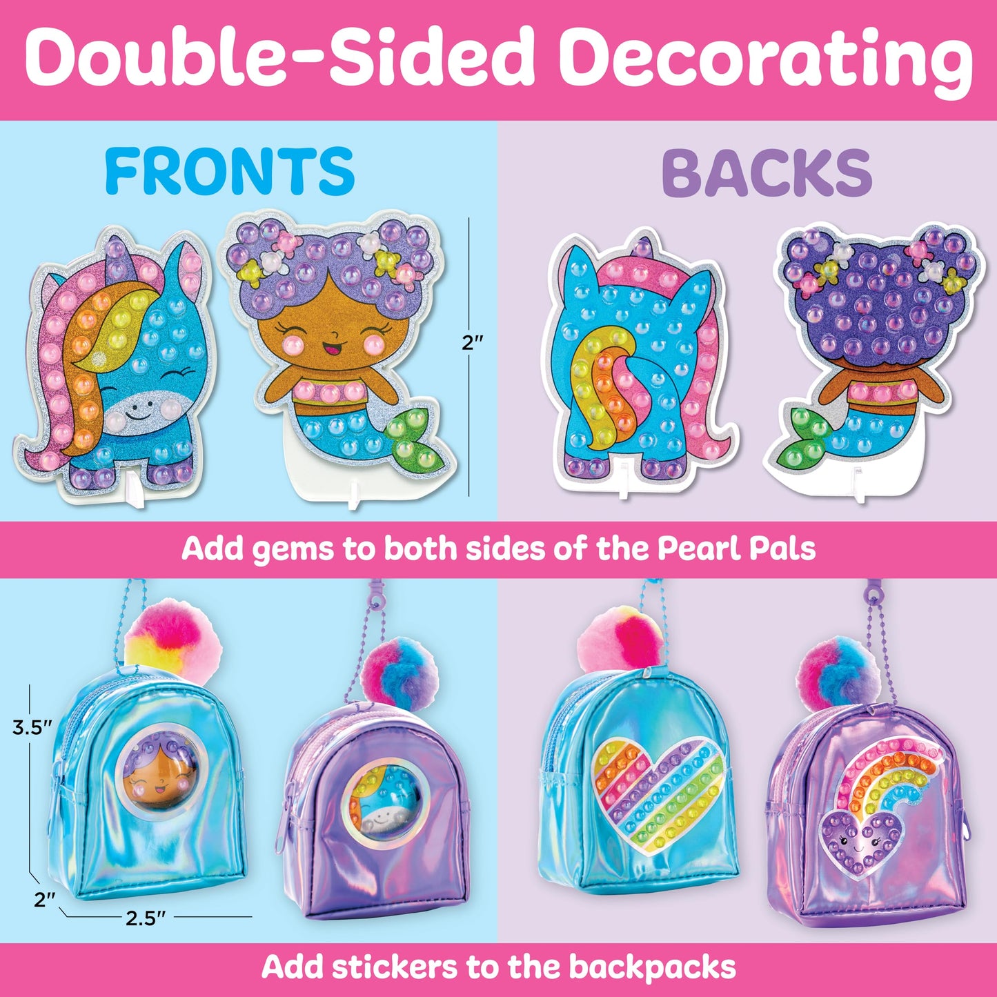 Creativity for Kids Bubble Gems Backpack Keychains - DIY Diamond Art Kits for Kids, Unicorn Toys for Girls, Gem Art Mermaid Gifts for Girls (Ages 6+)