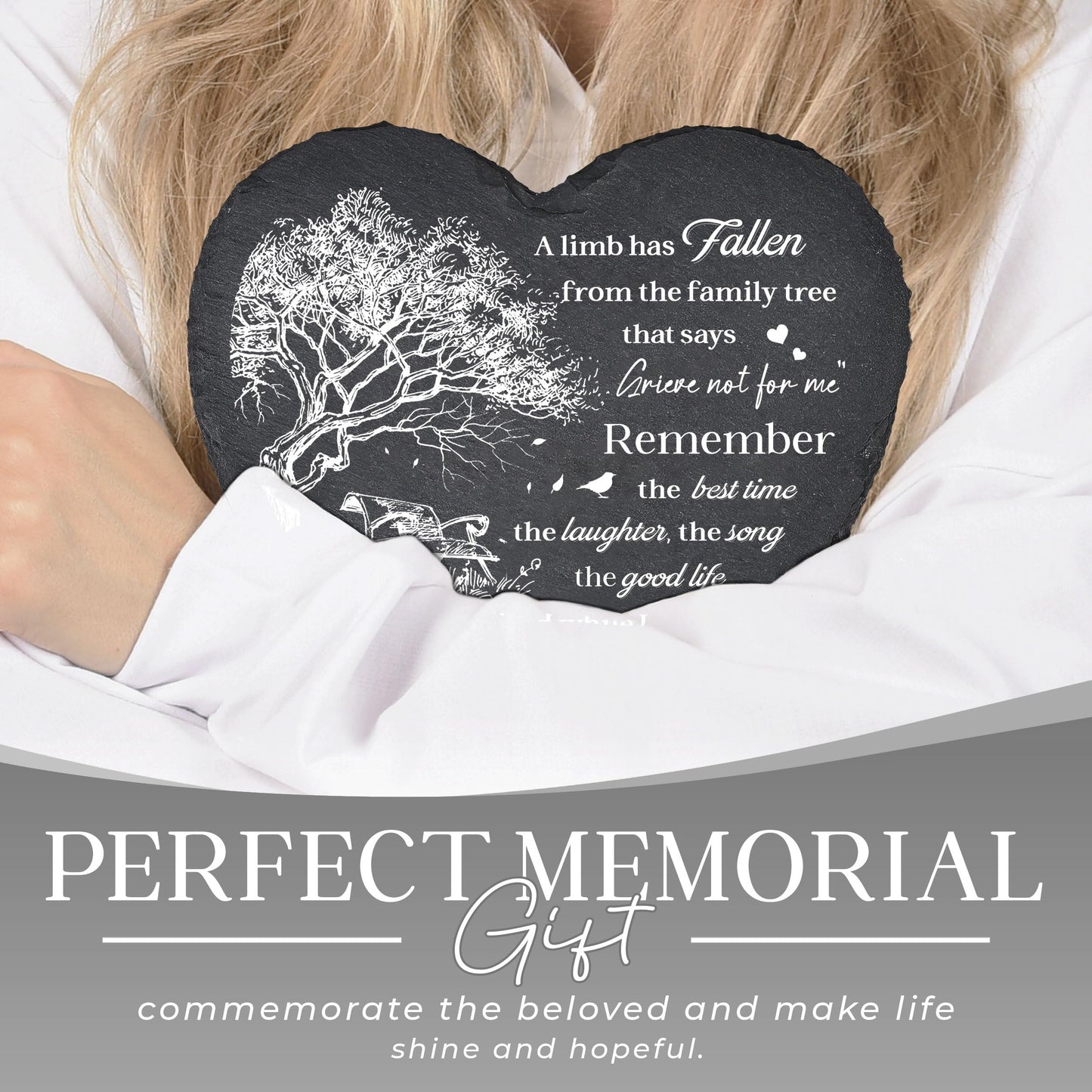 DIGIKAZZ A Limb Has Fallen Plaque, Memorial Garden Stones in Memory of Loved One, Memorial Gifts for Loss of Mom, Dad, Brother, Son Stones on Christmas