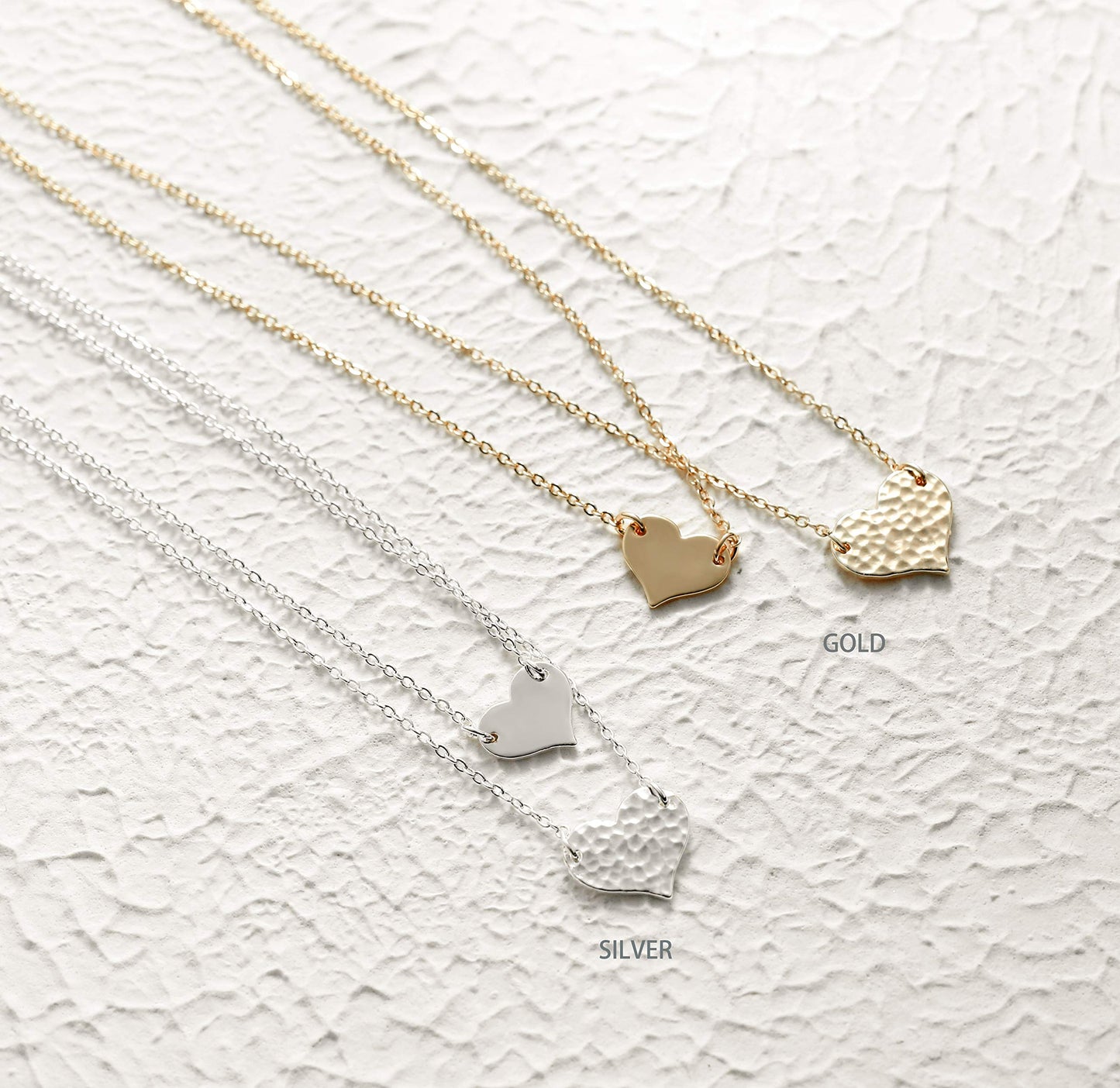 MEVECCO Layered Heart Pendant Necklace,18k Gold Plated Love 2 Heart Love Tiny Dainty Layering Pendants Necklaces Jewelry for Women