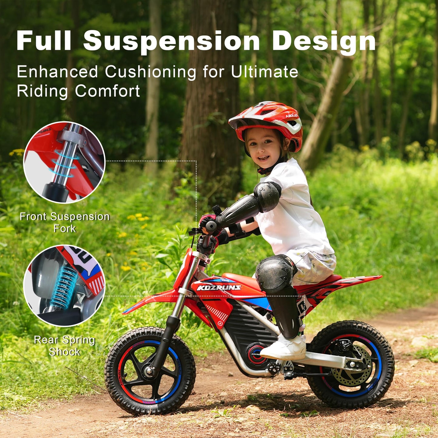 Blissskip Electric Dirt Bike for Boys Girls Ages 3-8, 250W High Racing Competition Grade Motorcycle, Up to 15MPH 3 Speed Settings Balance Bike, 12IN Off-Road Tires & Advanced Shock Absorption, Orange