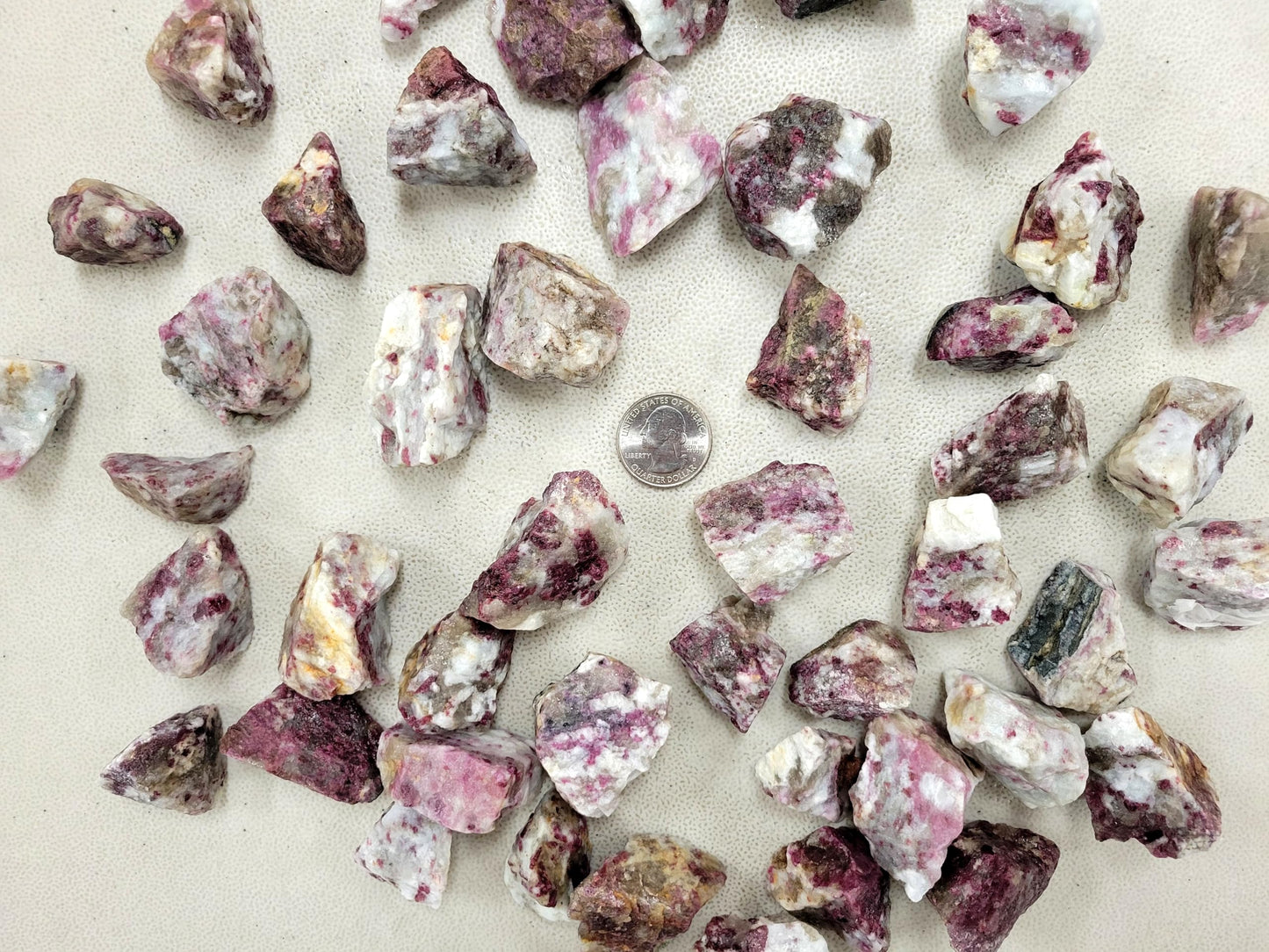 Half Pound Rubellite Tourmaline - Bulk Pink Tourmaline Rough Stones - Raw Natural Stones & Crystals - Fountain Rocks for Tumbling, Polishing, Wire Wrapping, Reiki, Chakra Crystal Healing