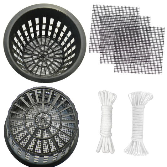 ORIMERC 30 Pack 3 inch Net Cup Pots with Self-Watering Wick Rope & Drainage Hole Mesh Screen