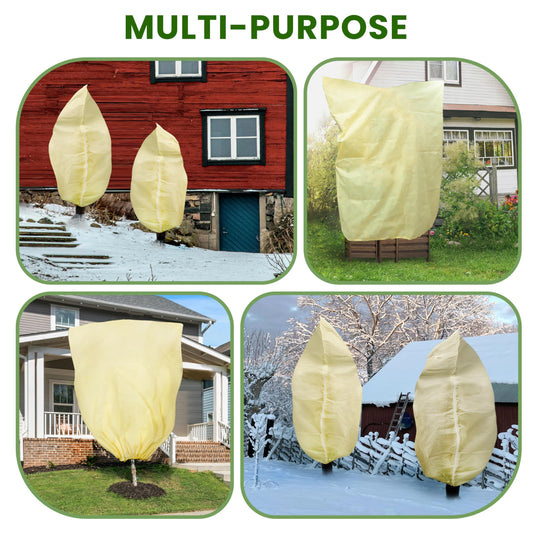 78x41inches Plant Covers Freeze Protection,2 Packs Thickened 2.82oz/yd² Frost Cloth for Outdoor Plants,Winter Tree Covers with Zipper&Drawstring,Plant Blanket for Winter Plant Covers Freeze Protection