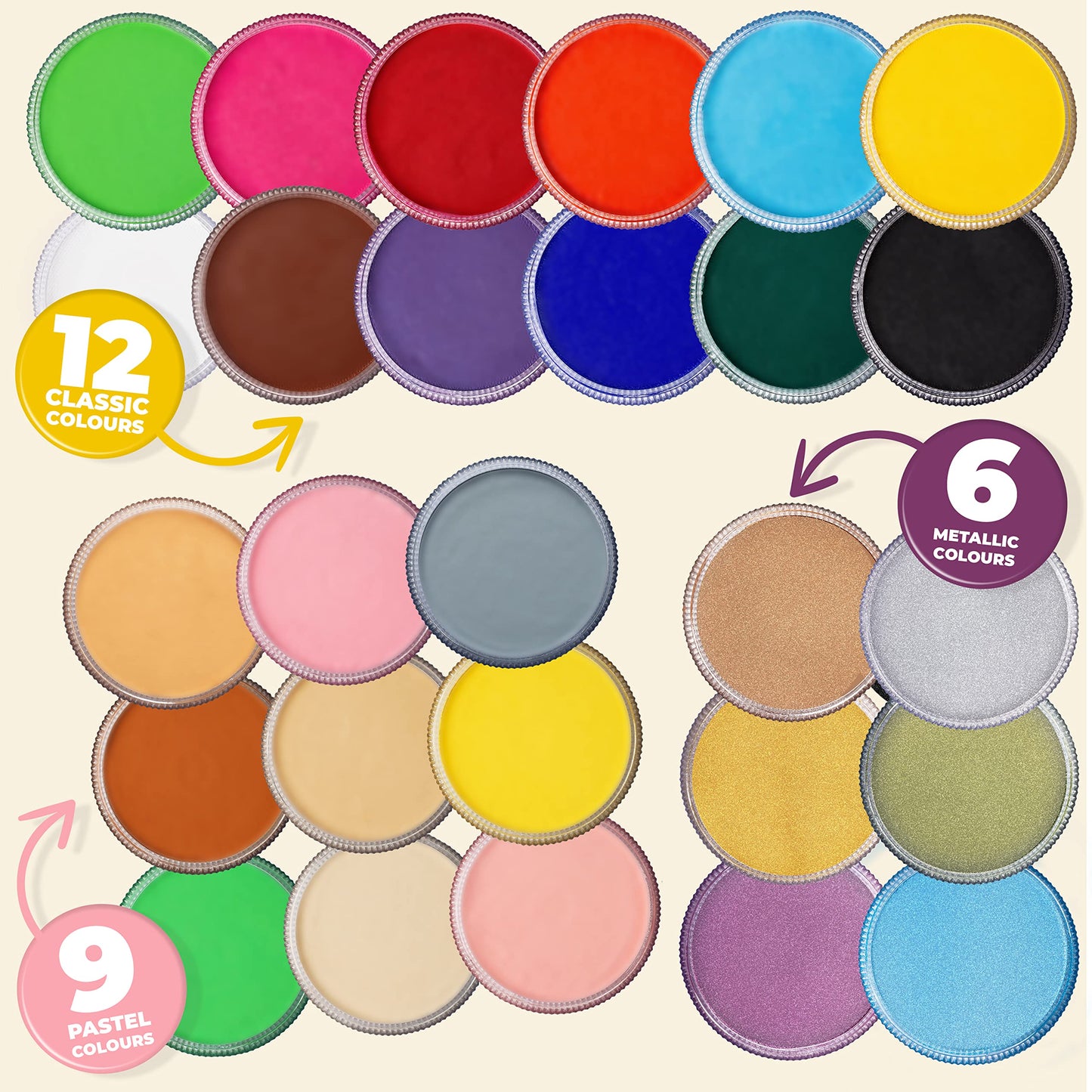 Blue Squid PRO Face Paint - Professional Water Based Single Cake Facepaint & Body Paints - SFX Makeup, Kids Adults Face Painting for Costume, Halloween, Cosplay - Classic Red 90g / 3oz