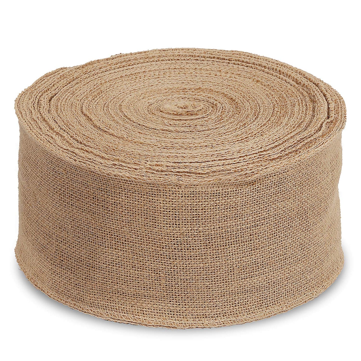 KINJOEK 5 Inch Wide 11 Yards Burlap Ribbon, Natural Jute Fabric Ribbon Crafts Ribbon for Christmas Wedding Gifts Burlap Fabric DIY for Decoration