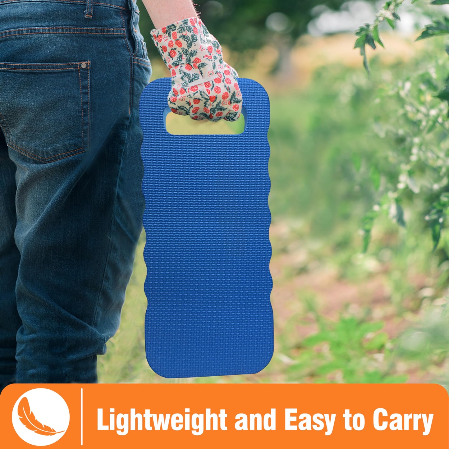 Gardzen Garden Kneeling Pad - for Gardening, Baby Bath, Yoga, Pilates, Exercise, 16"x8"x1", Blue