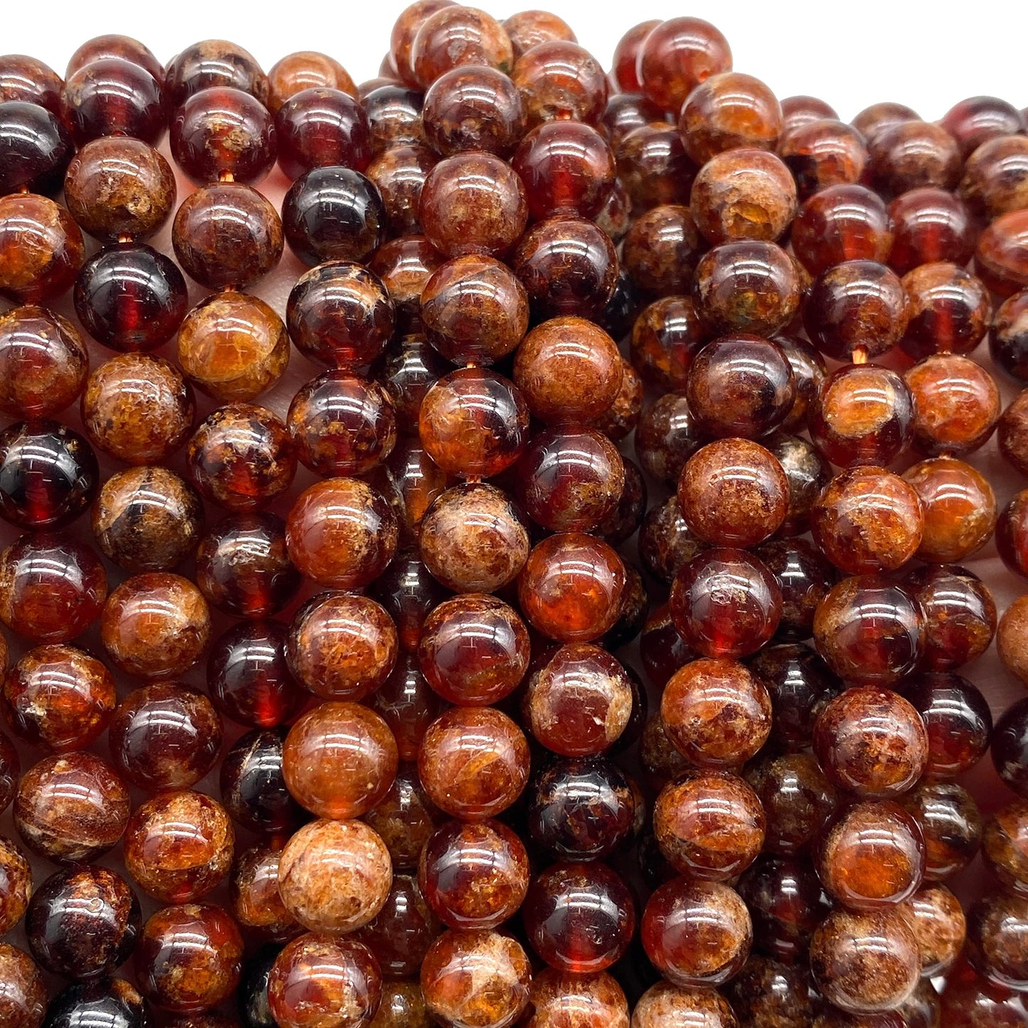 ABCGEMS Madagascan Amber-Orange Hessonite Garnet Beads (Rare Brownish Orange Color) Healing Energy Jewelry Making Smooth Round 10mm