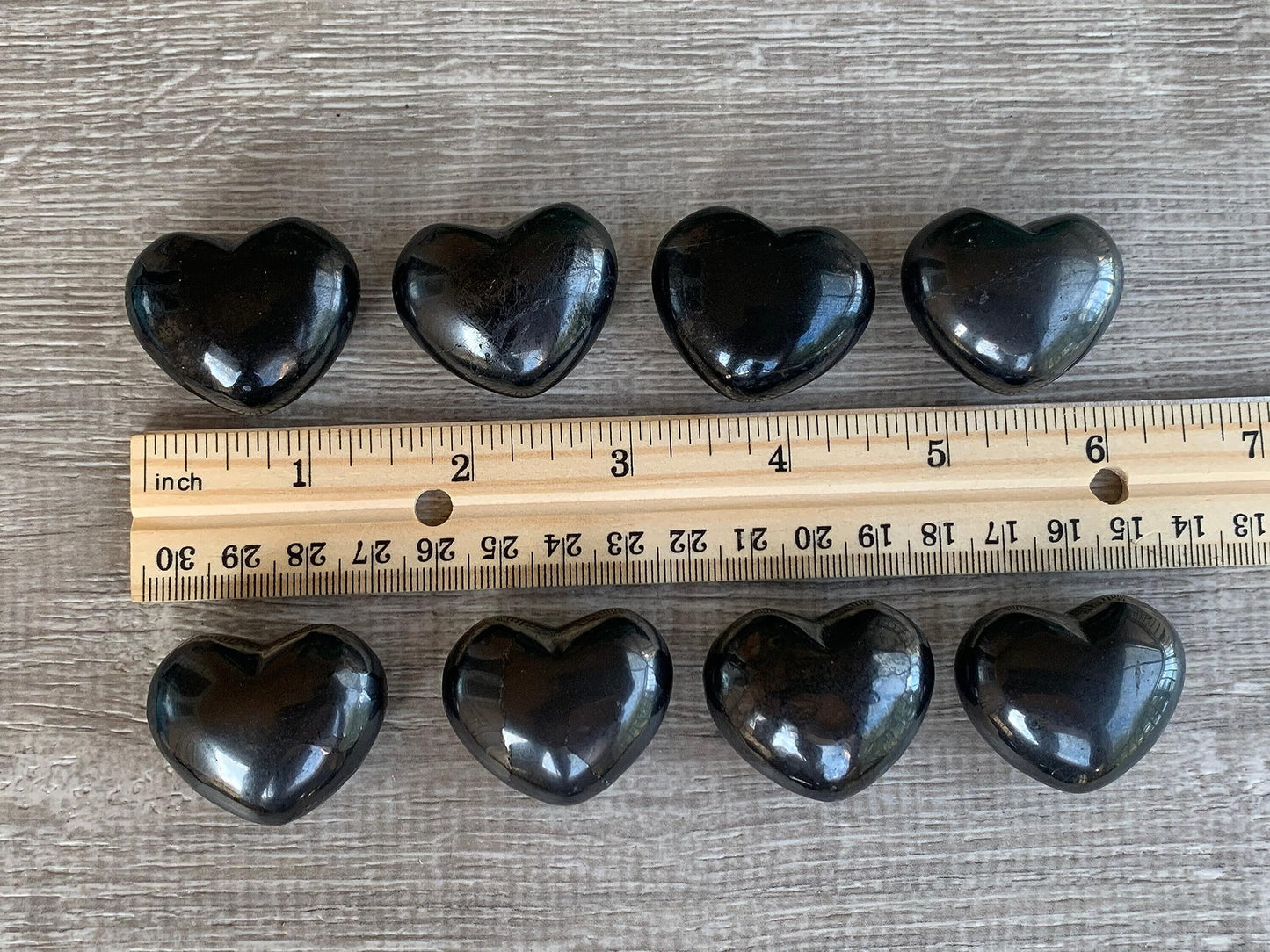 GAF TREASURES Shungite Gemstone Hearts, Polished Shungite Puffy Hearts, Shungite Crystal Palm Stone, Shungite Healing Crystal Hearts (1 Heart)