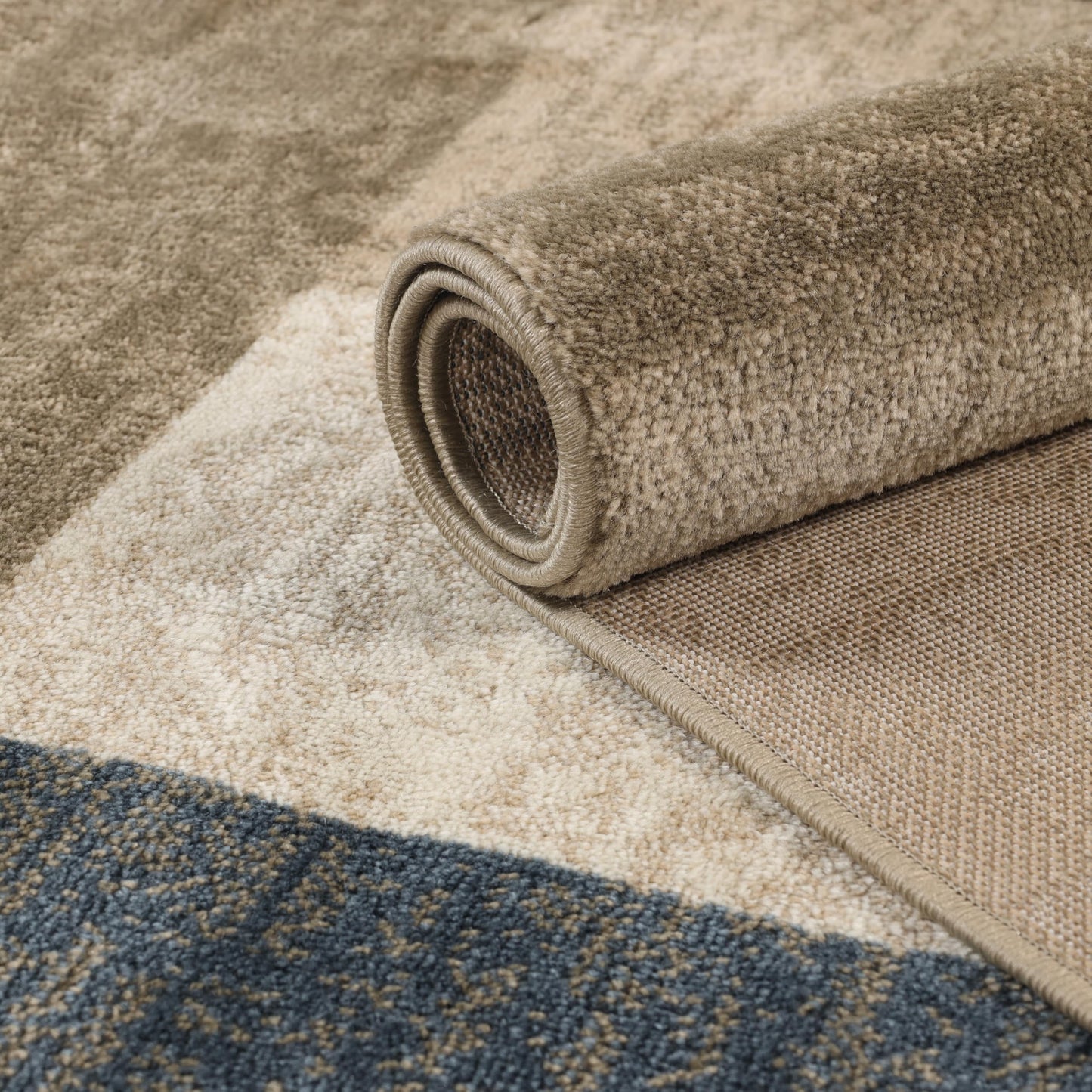 Superior Mid-Century Modern Geometric Design Area Rug, with Jute Backing, Perfect Hardwood, Tile, or Carpet Cover, Ideal for Bedroom, Kitchen, Living Room, Entryway, or Office, 2' 7" x 8', Grey Brown