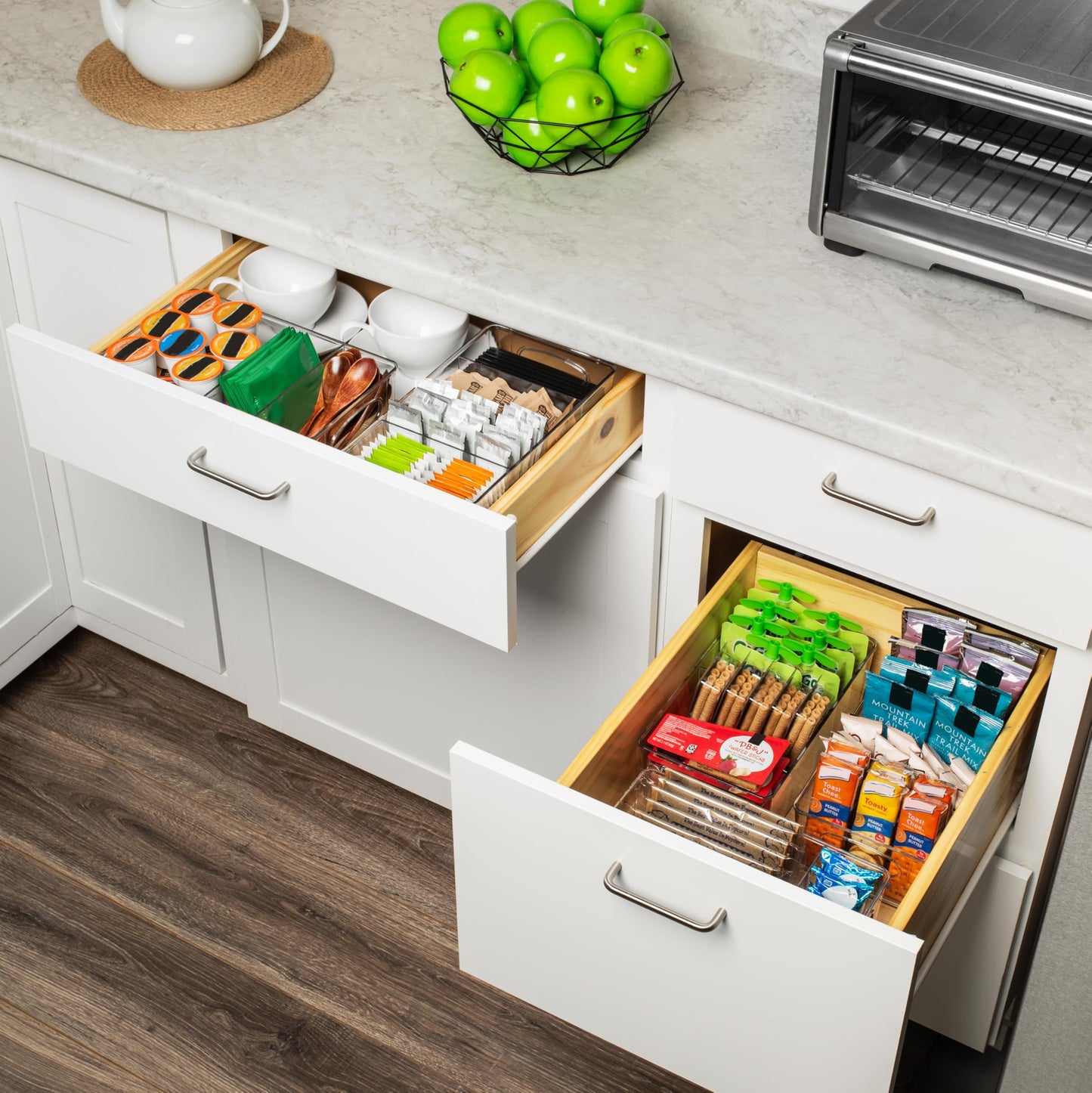 ClearSpace Pantry Organization and Storage Bins with Removable Dividers & Lids – Perfect Pantry Organizers or Kitchen Organization – Refrigerator Organizer Bins, Cabinet Organizers, 2 Pack