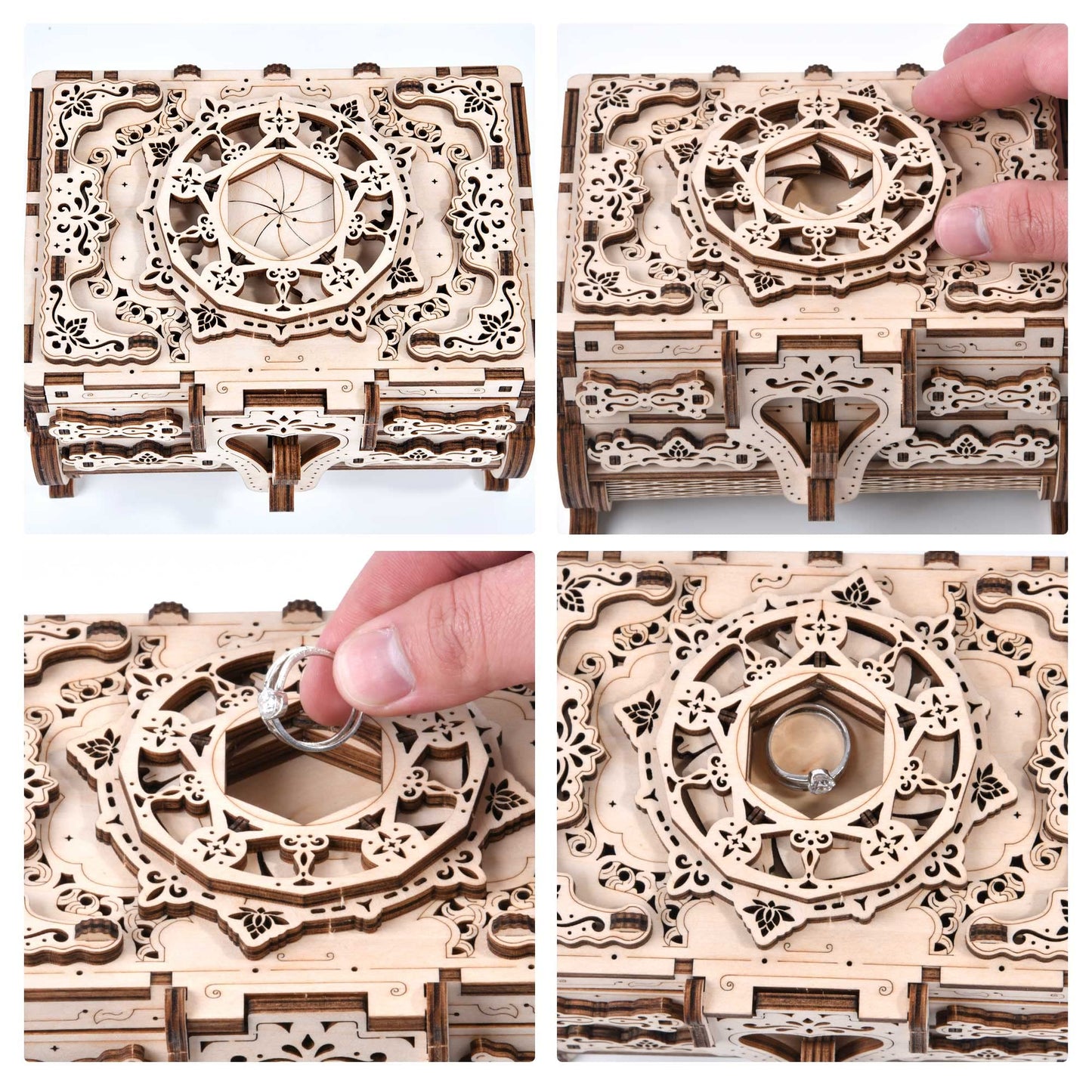 Varbertos 3D Wooden Puzzle Mechanical Treasure Box, Wood Creative Assembly Model Building Kits to Build for Adults and Teens, DIY Wooden Puzzle Hobbies Projects Gift for Women and Kids