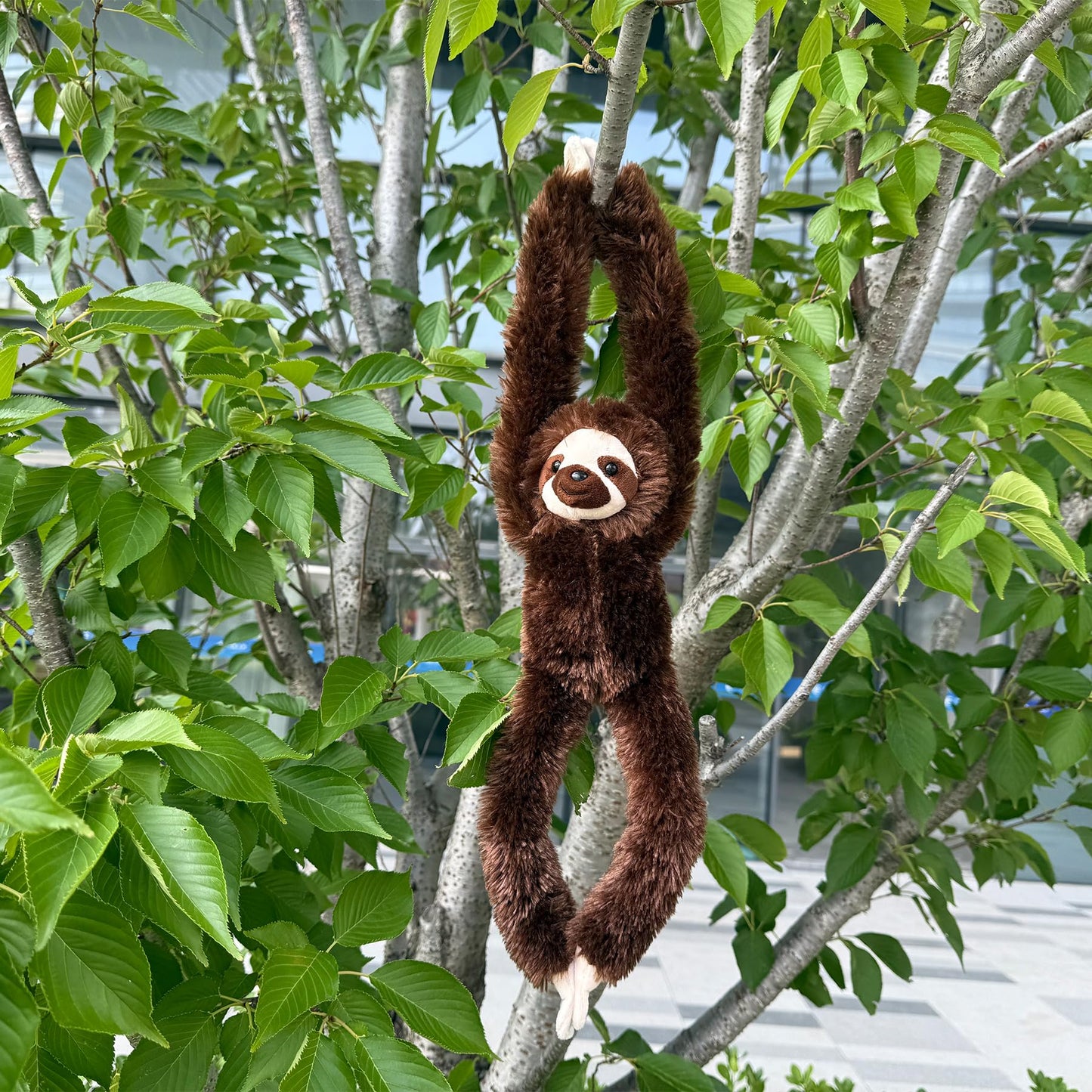 Hideekoog Stuffed Sloth Toy Hanging Stuffed Animal, Three-Toed Sloth Hooks and Stuffed Animals with Rings for Kids, Gifts for Boys and Girls Hanging 20inches