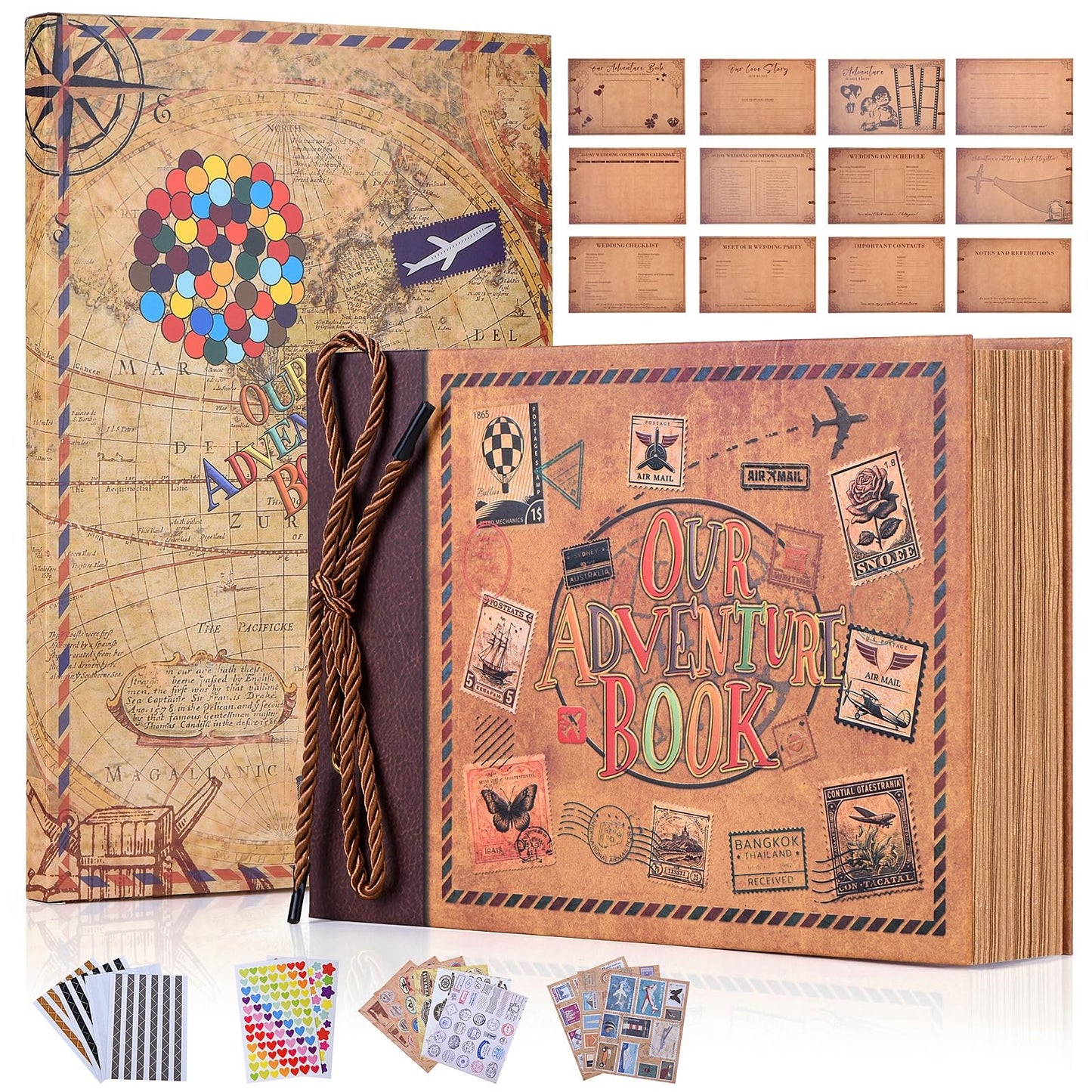 Adventure Book Diary Photo Scrapbook, Adventure Wedding Planning Book with Embossed Cover,Inspired by the 'Up' Saga, Ideal for Memories,Weddings,Traveling,Birthdays,Christmas,Newly Engaged Couples