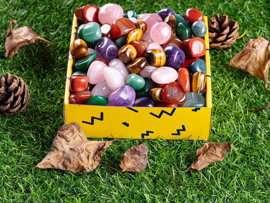 3lb Natural Bulk Assorted Tumbled Polished Stones Crystal Set Real Raw Stones for Home Decoration Reiki Gifts Energy Therapy Beginners Size 30 MM