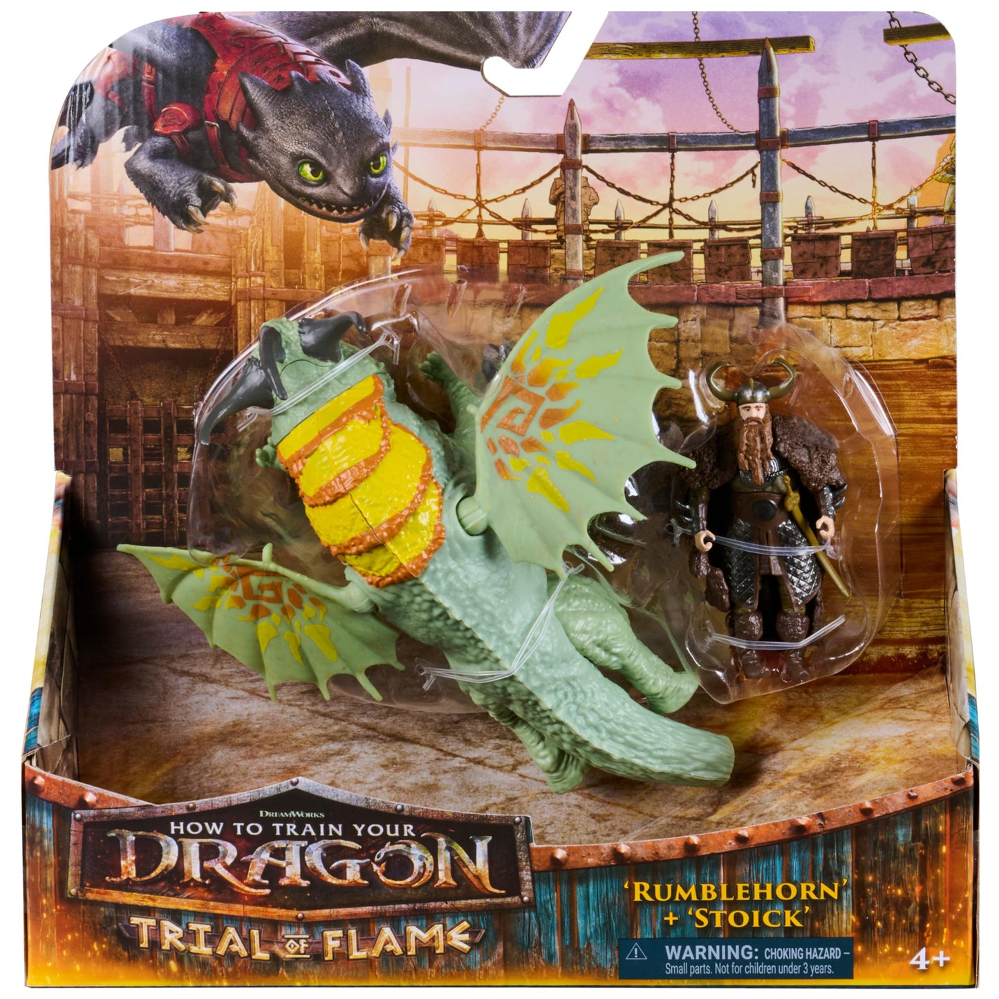 DreamWorks Dragons, How to Train Your Dragon, Rumblehorn & Stoick, Viking Duo Action Figures, Kids Toys for Boys Ages 4 and up
