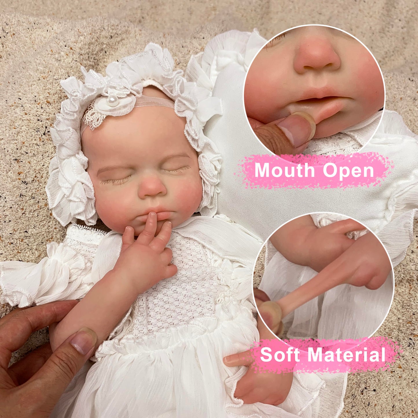 OtardDolls Reborn Baby Dolls Realistic Newborn 18 Inch Reborn Full Silicone Soft Body Real Life Washable with Clothes and Bottles