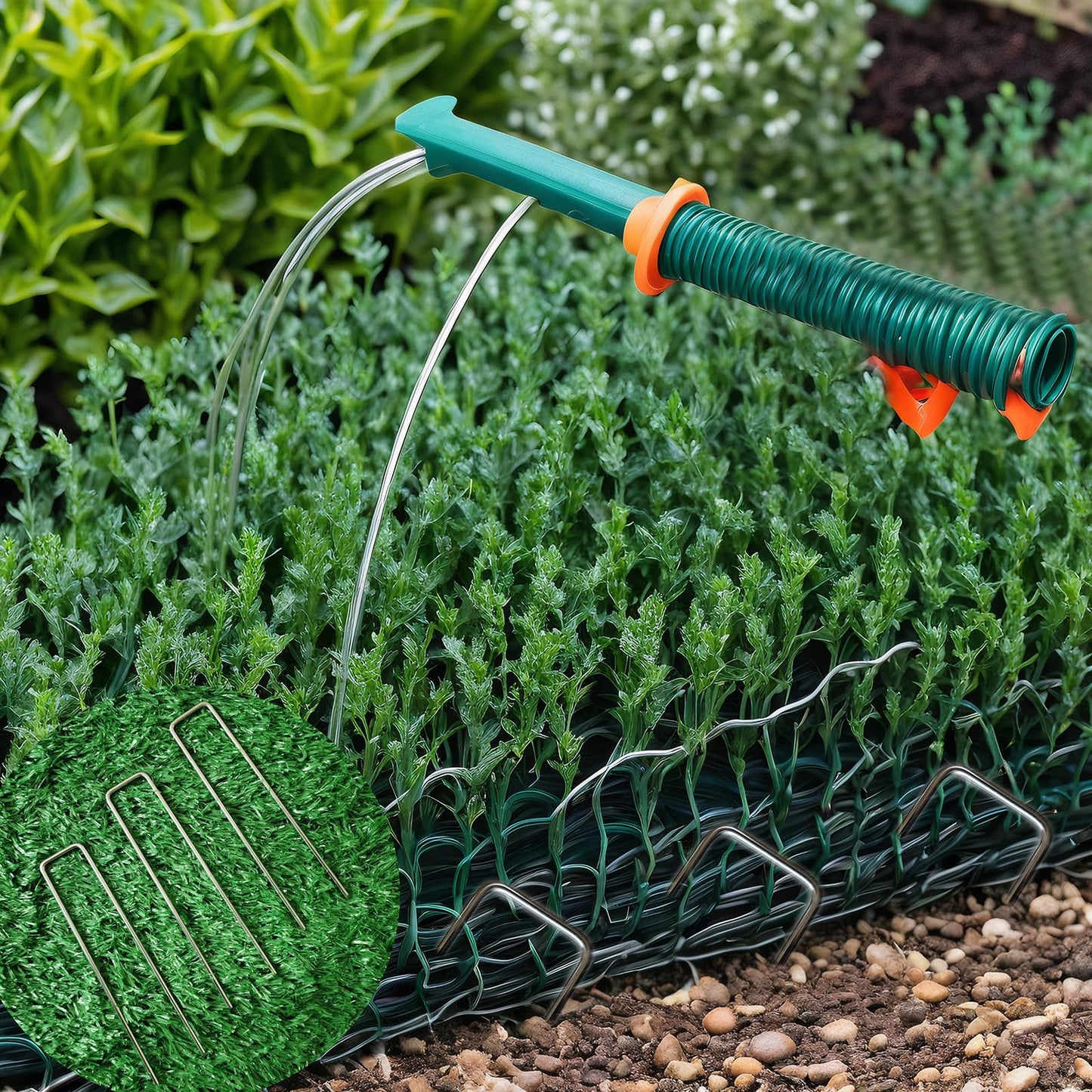CGAIBE Galvanized Landscape Staples, 100 Pack 6 Inches Garden Lawn Stakes 11 Gauge U-Shaped Yard Turf Fabric Sod Pins for Weed Barrier Christmas Decorations Ground Cover Fabric