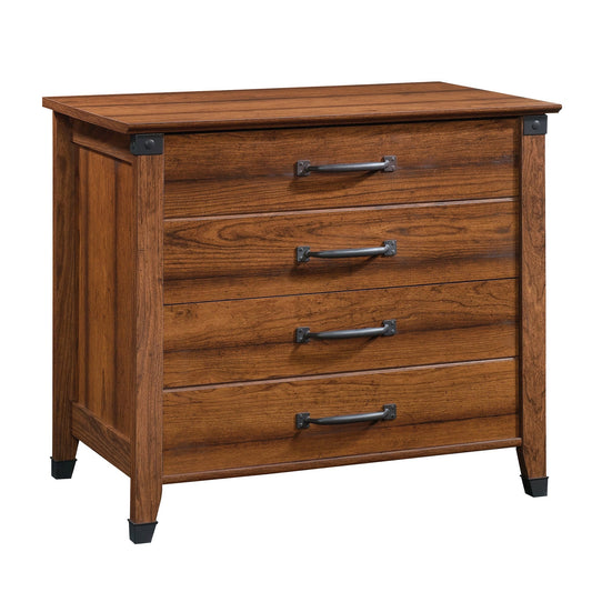 Sauder Carson Forge 2 Drawer Lateral File Cabinet, Rustic Vintage Style Filing Drawers, in Washington Cherry