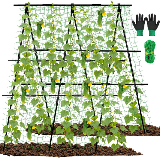 48 x 48 Inch Garden Cucumber Trellis Vegetable Arch Trellis Green Bean Pea Grape Tomato Squash Trellises for Raised Bed Climbing Plants Outdoor