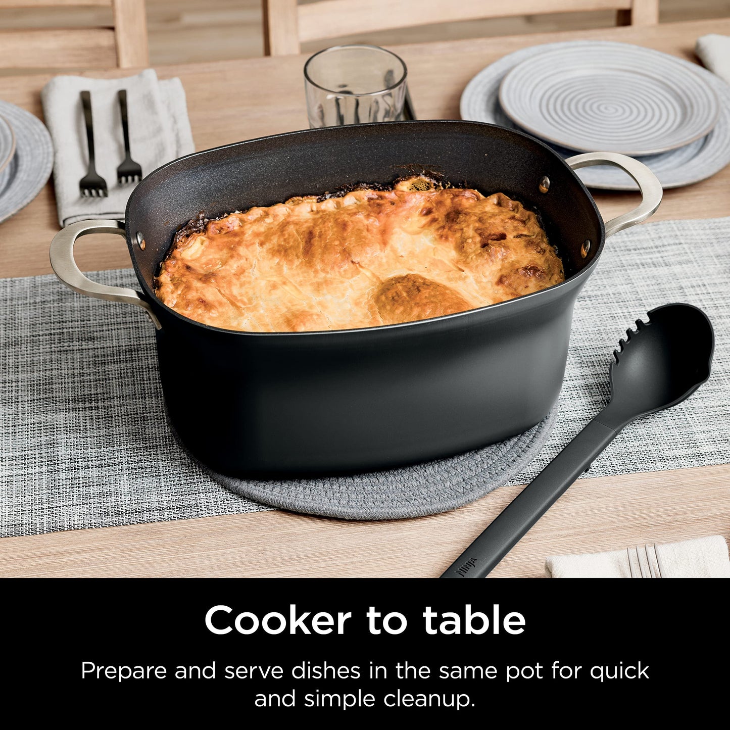 Ninja® 12-in-1 PossibleCooker™ PLUS | 8.5-qt - Sous Vide & Proof Multi-Cooker | Slow Cooker, Dutch Oven & More | Glass Lid & Integrated Spoon | Nonstick | Oven Safe Pot to 500°F | Black | MC1010