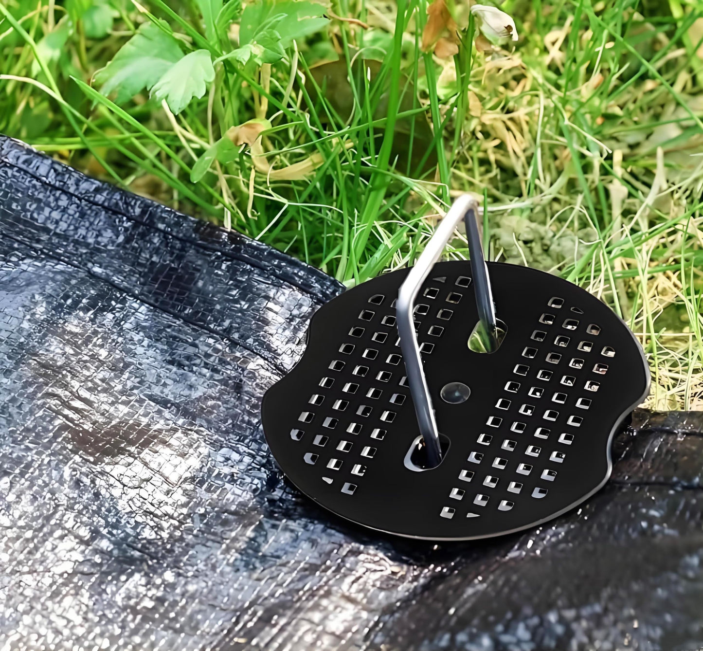6 Inch 100 PCS Galvanized Landscape Staples with 100 PCS Gasket, Landscape Fabric Pins Stakes Lawn Ground Cover Graden Staples Spikes Weed Barrier Stakes