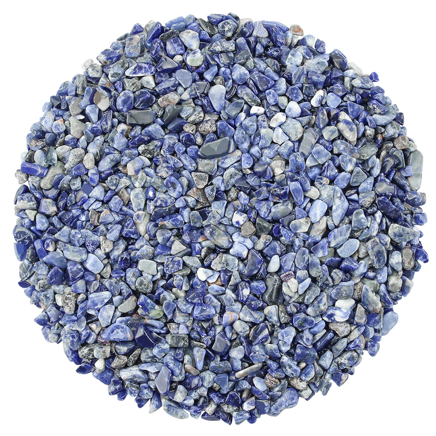 ZHIYUXI Blue Sodalite Crystal Chips Bulk Fish Tank Decorations Aquarium Rocks Gravel Vase Filler Stones Crystals for Candle Making Witch Kit Gravel for Plants Quartz Sand Gemstone 0.22 lbs