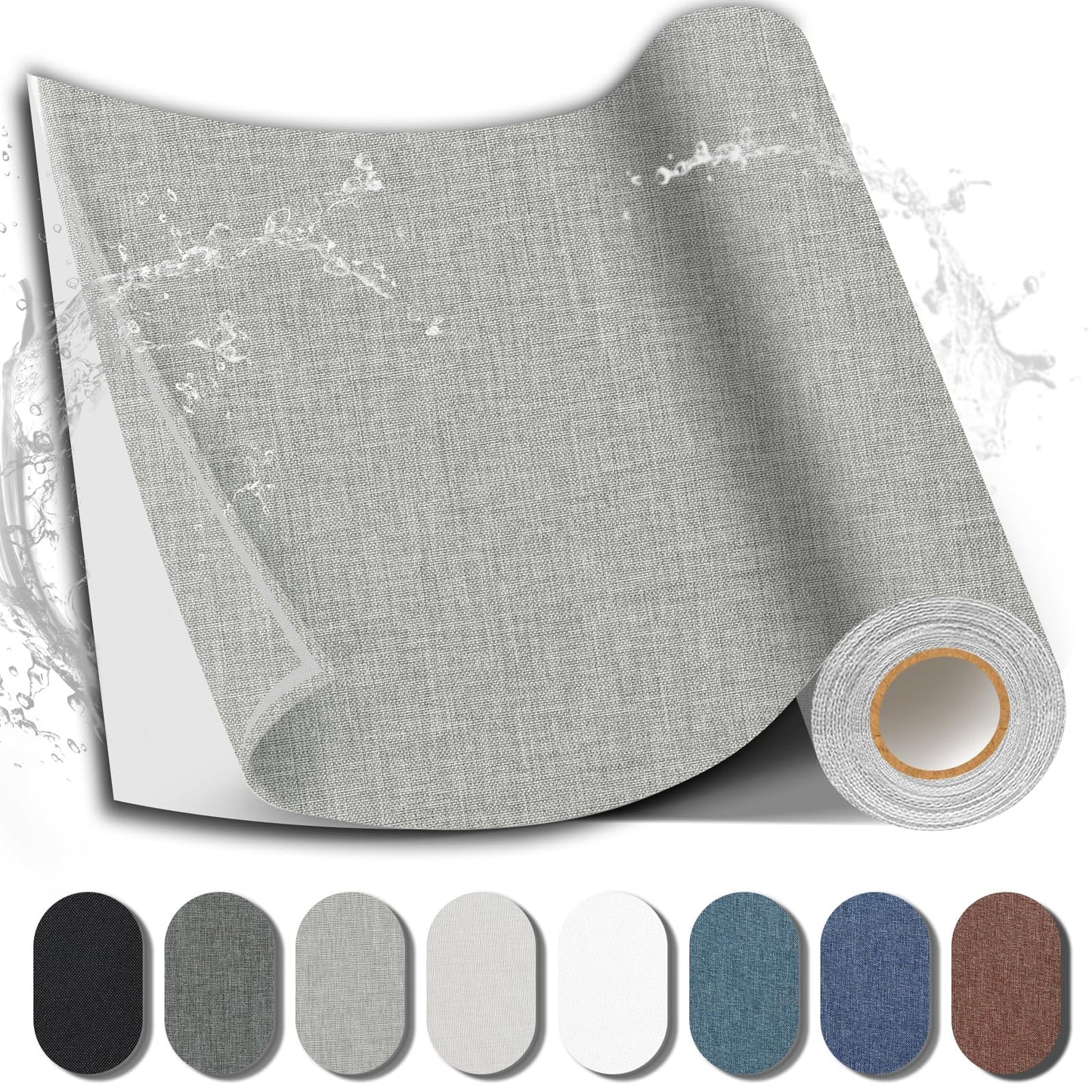Shagoom Fabric Repair Patch, 17X79 Inch Fabric Large Repair Tape, Self-Adhesive Patches for Furniture, Sofa, Car Interior, Shoes, Hand Bag, Clothing (Grey, 17X79 Inch)
