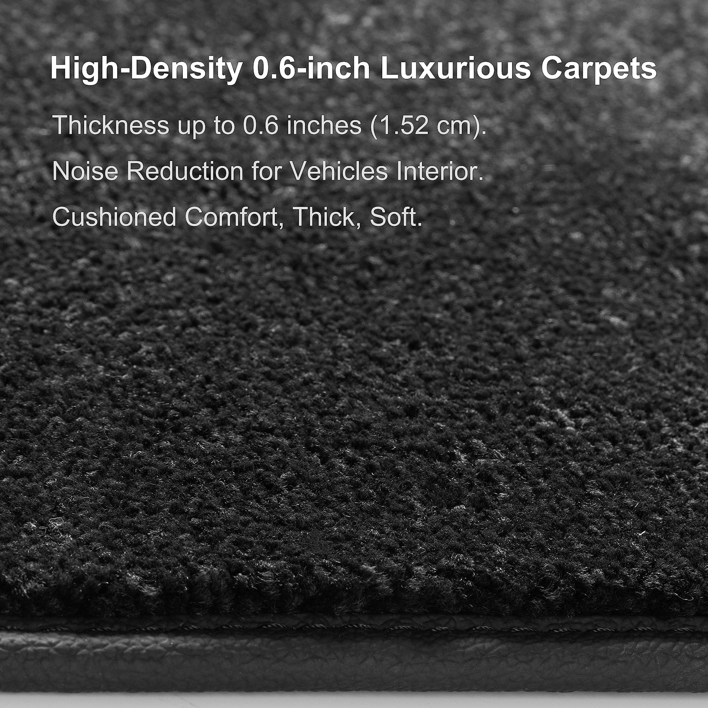 WENNEBIRD Superior Carpet Floor Mats for 2015-2020 Tesla Model X 7 Seats (Not for 5 Seats & 6 Seats & Chrome Rails), 0.6-Inch Ultra-Thick, Noise-Reducing, All-Weather Waterproof Anti-Slip – 4-Pc Set