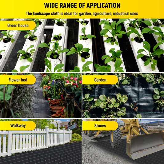 Doniks 6.5x300ft Driveway Fabric,3.5OZ Commercial Heavy Duty Weed Barrier Fabric, Garden Landscape Fabric,French Drain Fabric for Erosion Control,Landscape Fabric,Weed Barrier,Construction Projects