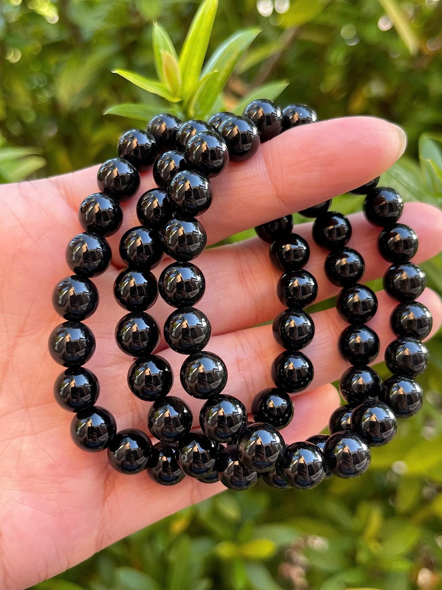 GAF TREASURES Rainbow Obsidian Crystal Bead Bracelet 8mm, Genuine Rainbow Obsidian Stretch Gemstone Bracelet, Healing Crystal Bracelet, Gift for Men & Women (1)