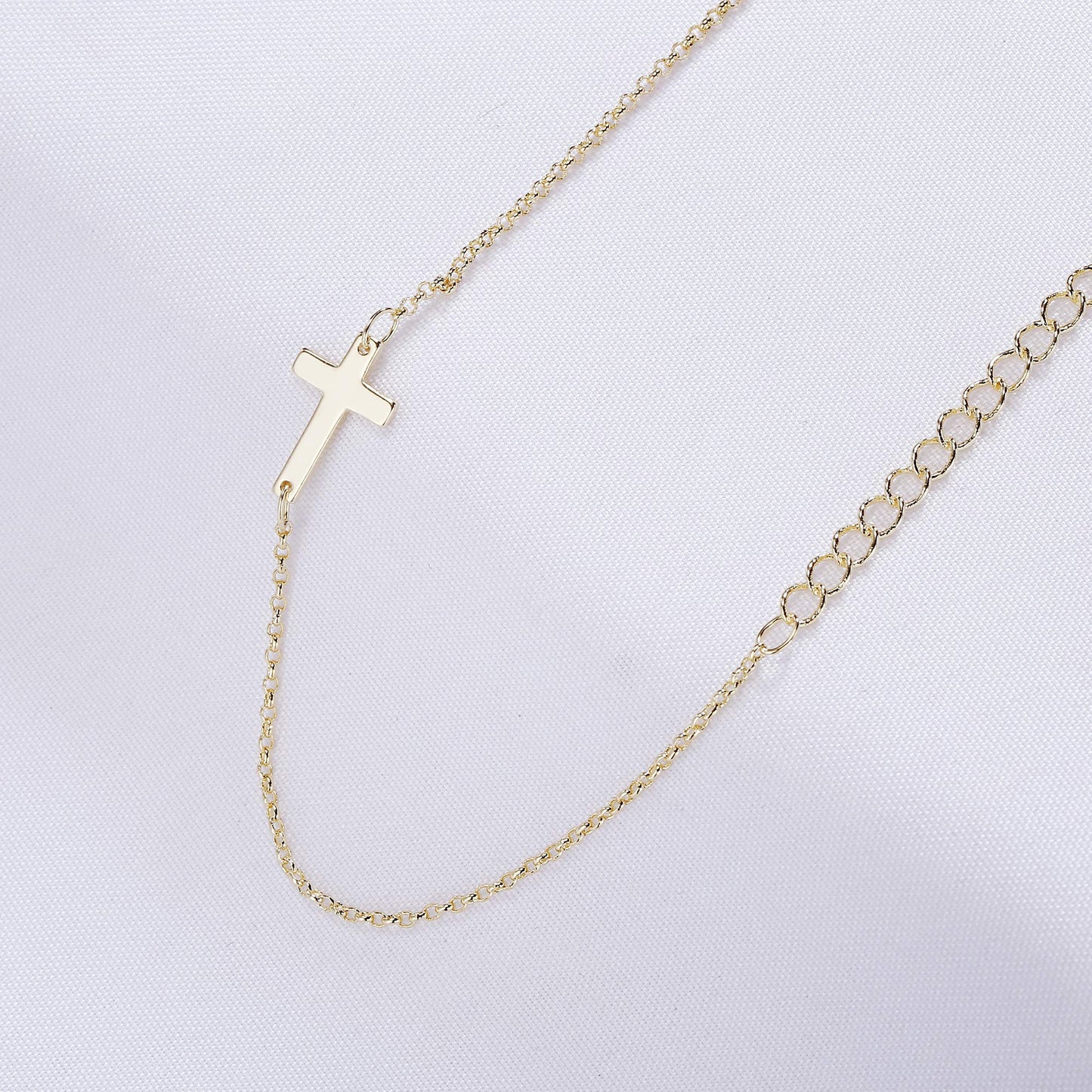 Tewiky Cross Bracelet for Women Dainty 14k Gold Plated Cubic Zirconia Cute Tiny Bracelet Confirmation Gifts for Women
