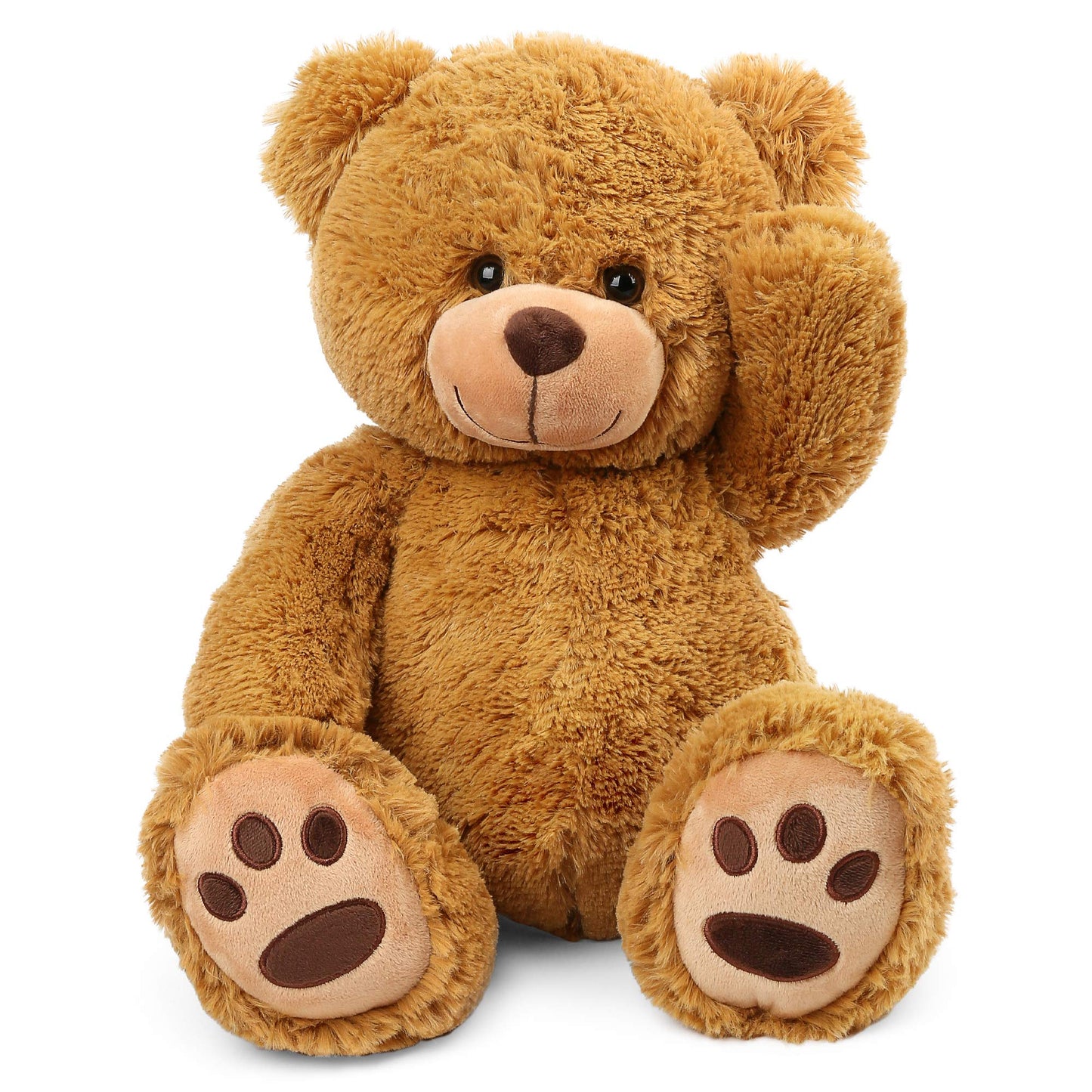 LotFancy 20'' Teddy Bear Stuffed Animals, Soft Cuddly Cute Plushies, Plush Toys with Footprint Design, Stuffed Animals for Girls Kids Baby Toddlers, Baby Shower Easter Birthday Gift Decor, Brown