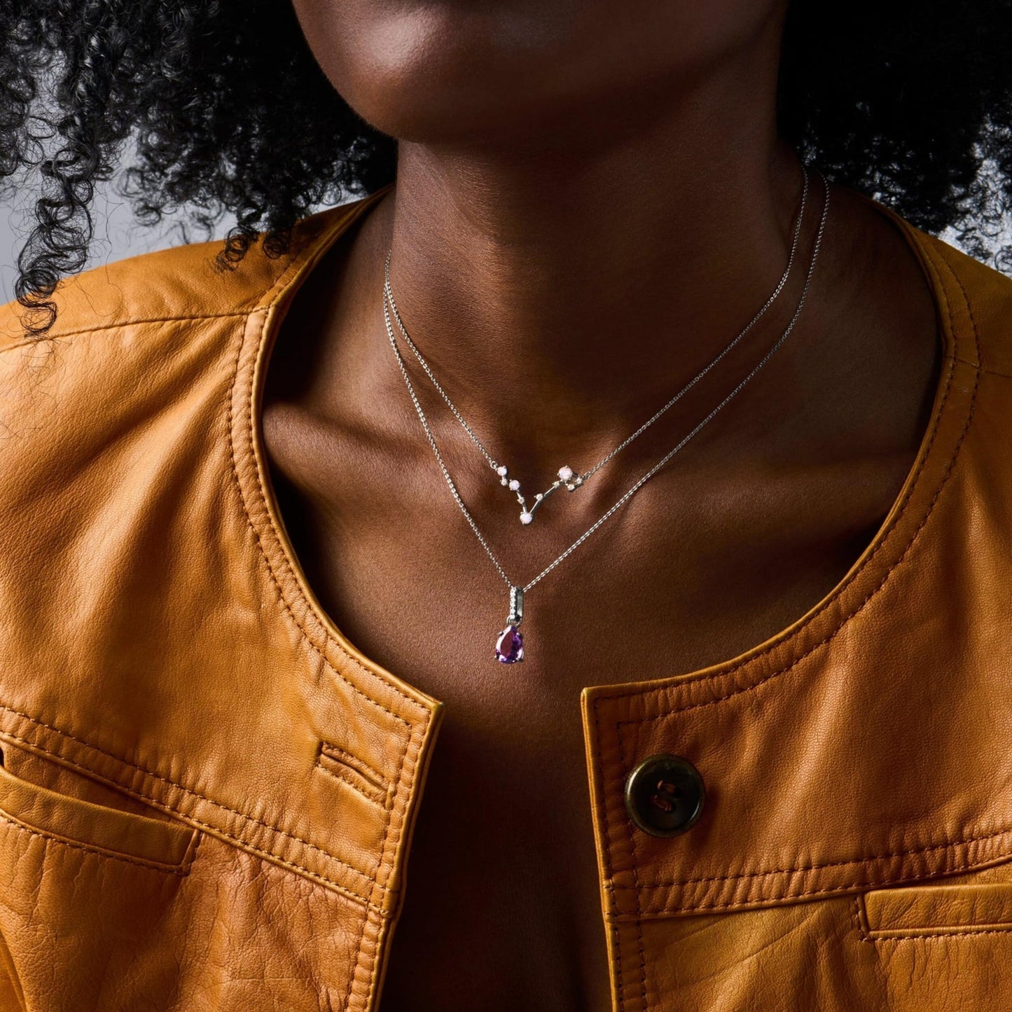 Moon Magic Moonstone Necklace - Pisces Zodiac Constellation / 925 Sterling Silver - 18k Rose Gold - Yellow Gold Rainbow Moonstone Necklaces for Women/Authentic Rainbow Crystal Jewelry