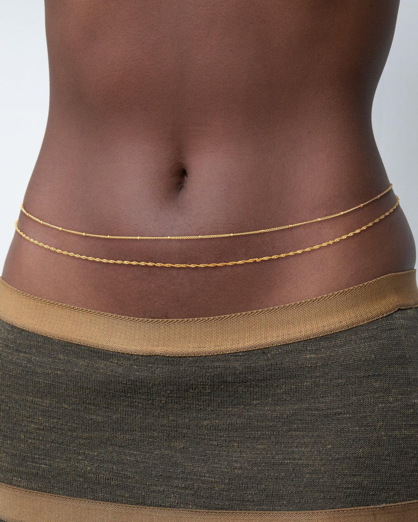 CHESKY Waist Beads for Women, Dainty 14k Gold Plated Waist Chain Gold Chain Belt for Womens Simple Body Chain Jewelry for Womens Belly Chain Belt Accessories Gold Jewelry for Women Gifts