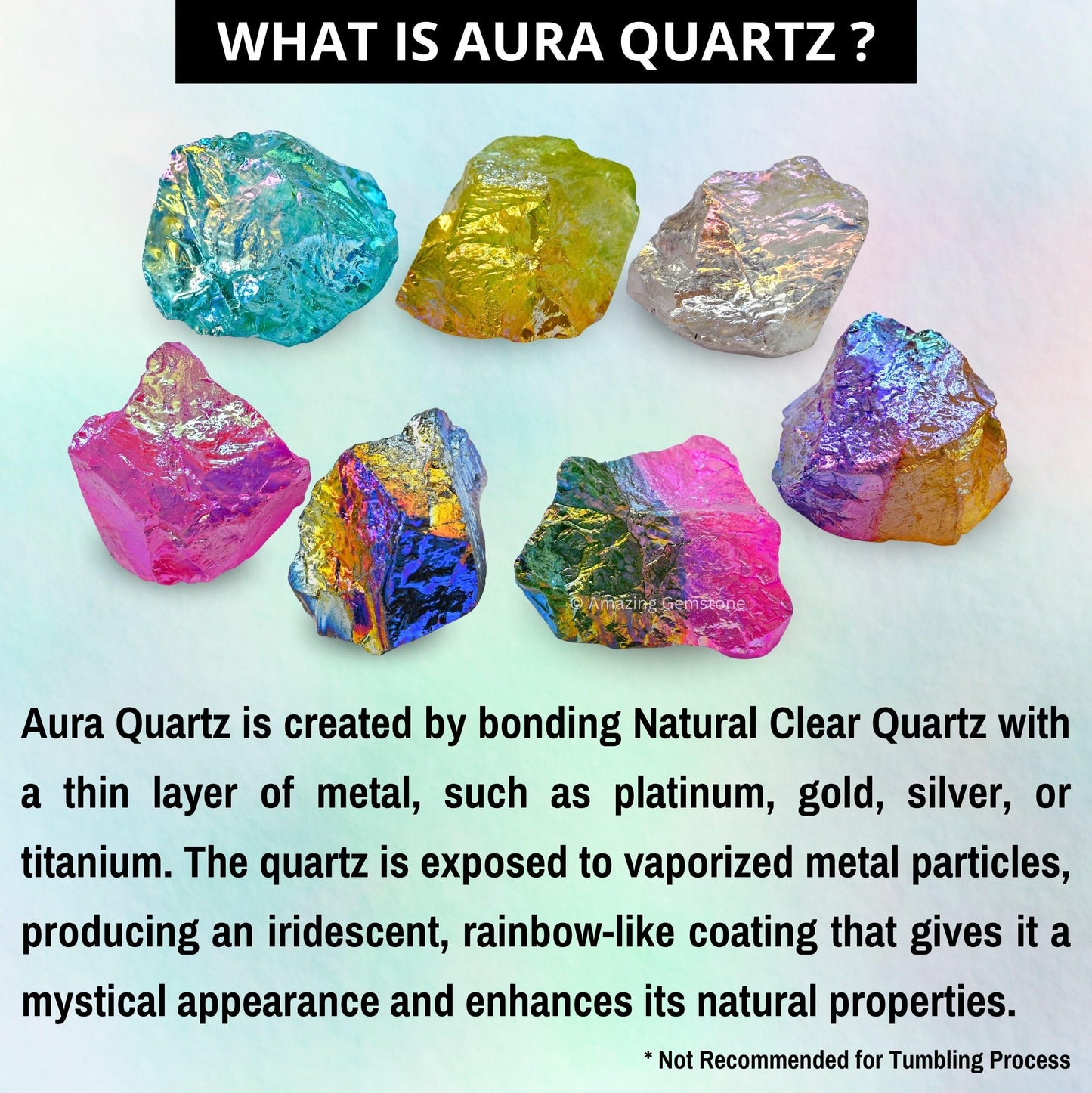 Amazing Gemstone Angel Aura Quartz Raw Crystals and Healing Stones, Natural Rocks for Meditation - DIY Raw Stones and Crystals, 2 Pieces