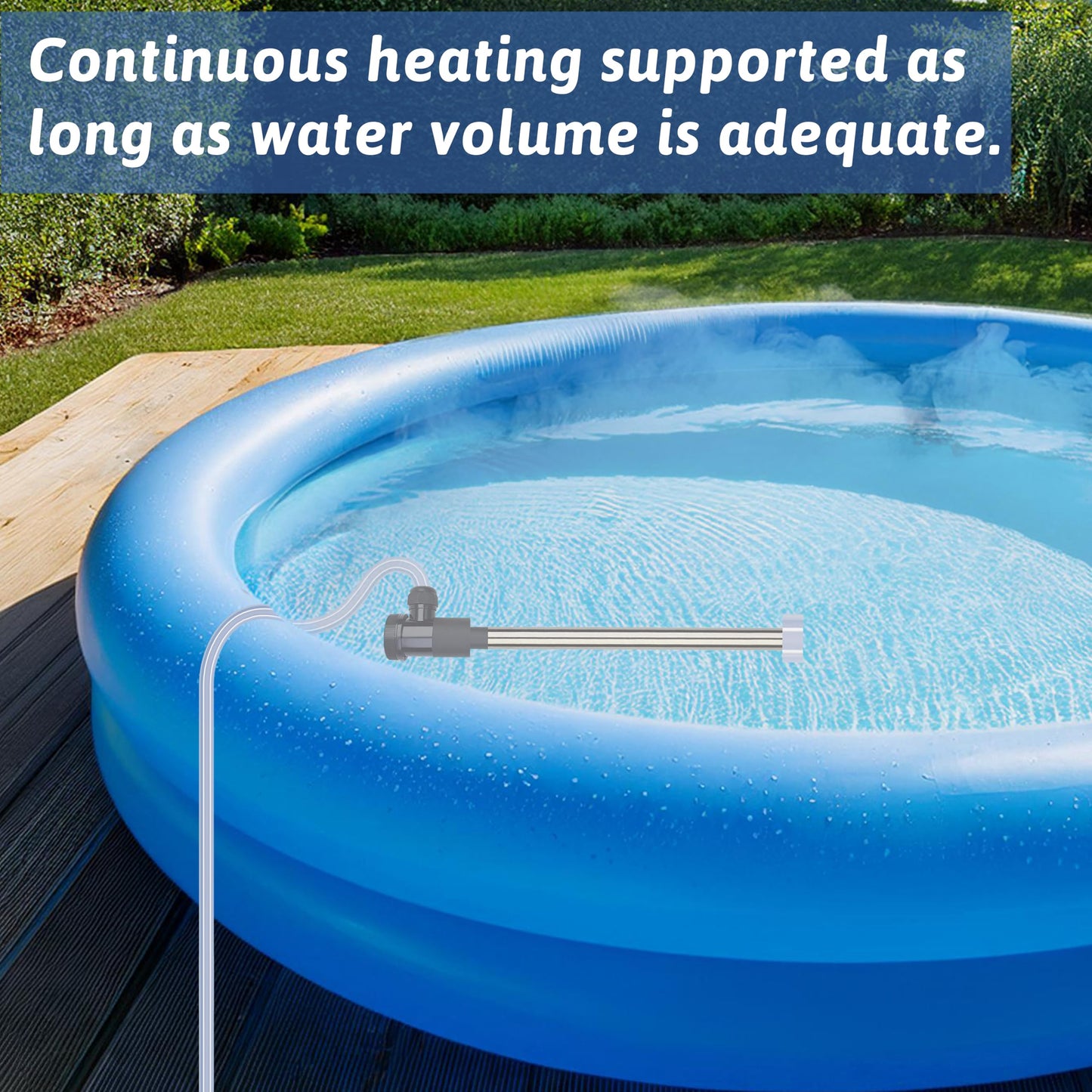 XCLBTFDC 3000W 240V Immersion Water Heater Portable Electric Pool and Hot Tub Submersible Water Heater with Temp Control, WiFi Timer for Bathtub, Baptistry, Swimming pool, above ground pool and Spa