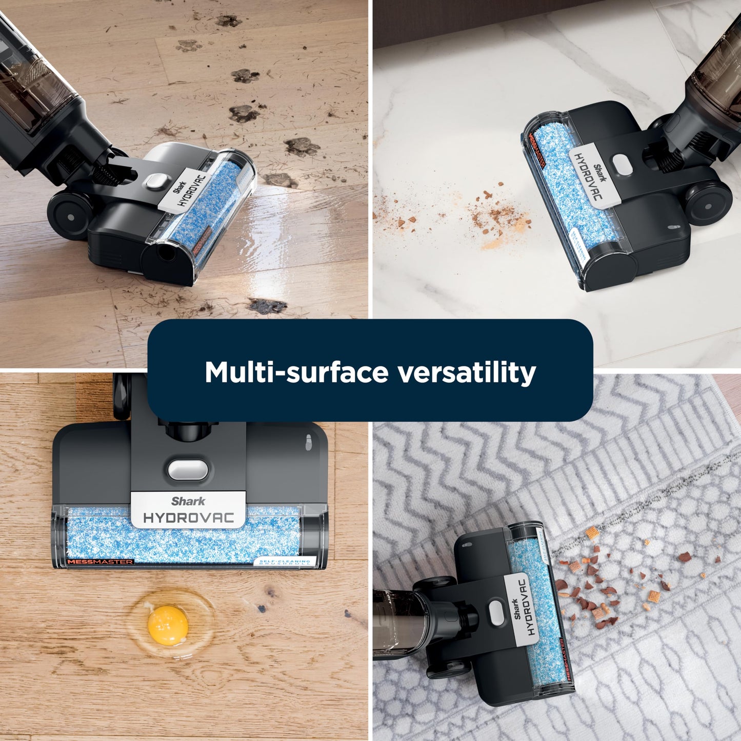 Shark | Wet Dry Vacuum Cleaner | Vacuum and Mop Combo | HydroVac MessMaster | 3-in-1 Self-Cleaning + Powerful Suction | 2 Brushrolls & 2 Solutions Included | Hardwood Floor & Area Rug Cleaner | AW261