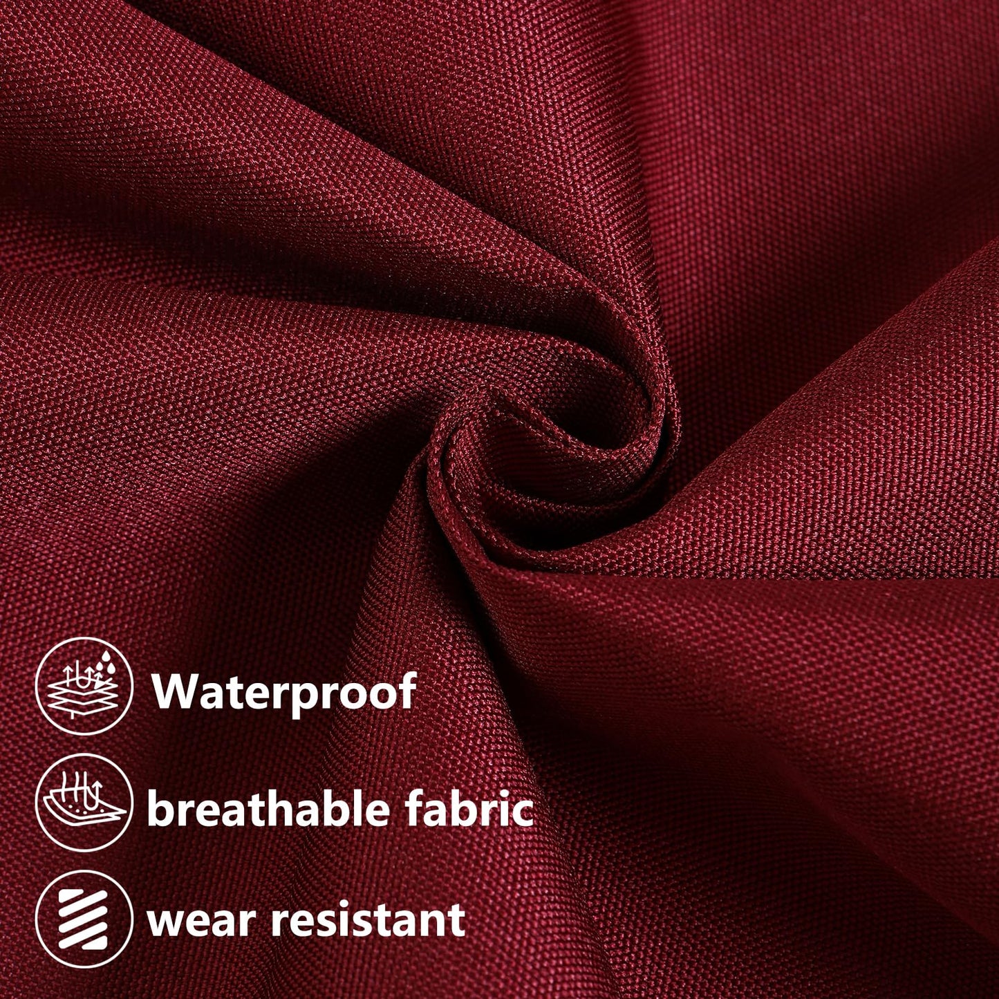 Waterproof Canvas Fabric by The Yard – 58" 600D Polyester Cordura Fabric – Upholstery Fabric for Indoor Outdoor Chair (Burgundy, 2 Yard (58"x 72")
