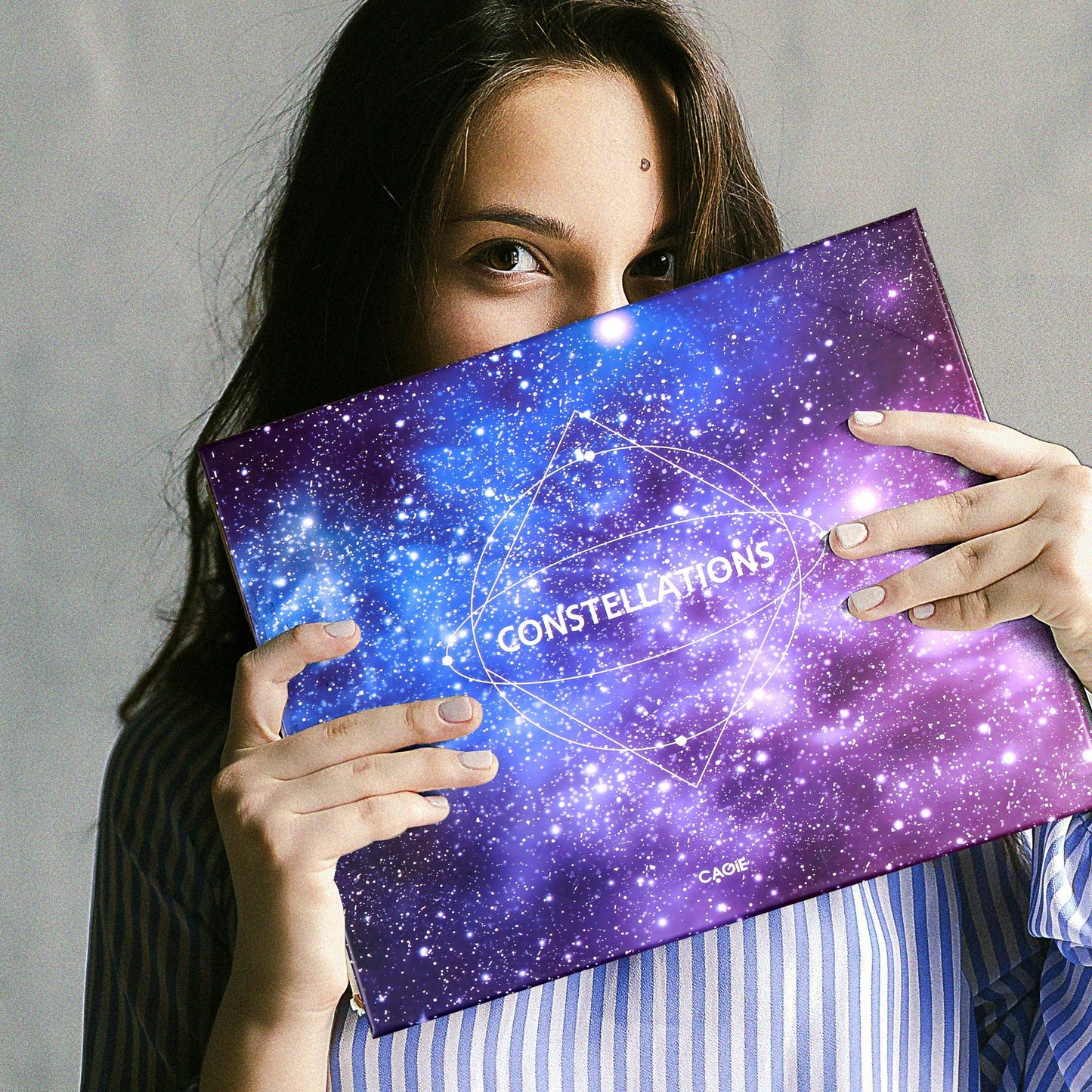 CAGIE Starry Constellation Lock Diary Set Gift Box with Pen & Tapes Secret Diary with Lock for Kids Girls Women Purple Journal Kit with Lock for Anniversary Birthday Holiday（Gemini）
