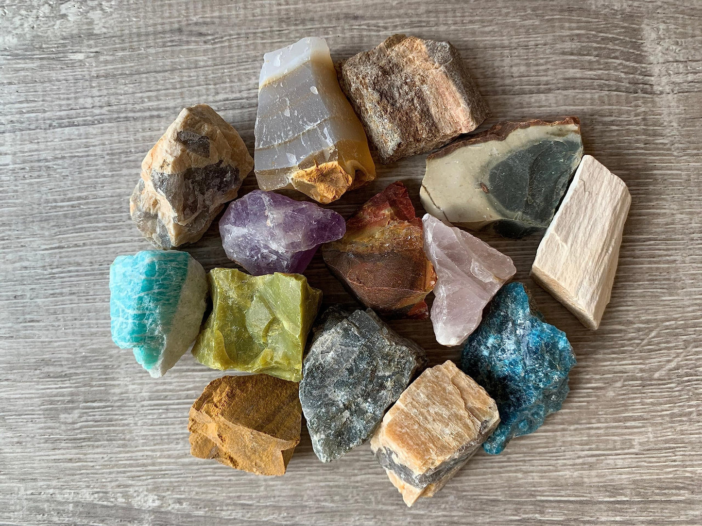 1 Pound Raw Assorted - Natural Assorted Stone, Natural Rough Assorted, Assorted Rough, Assorted Rocks (Assorted)