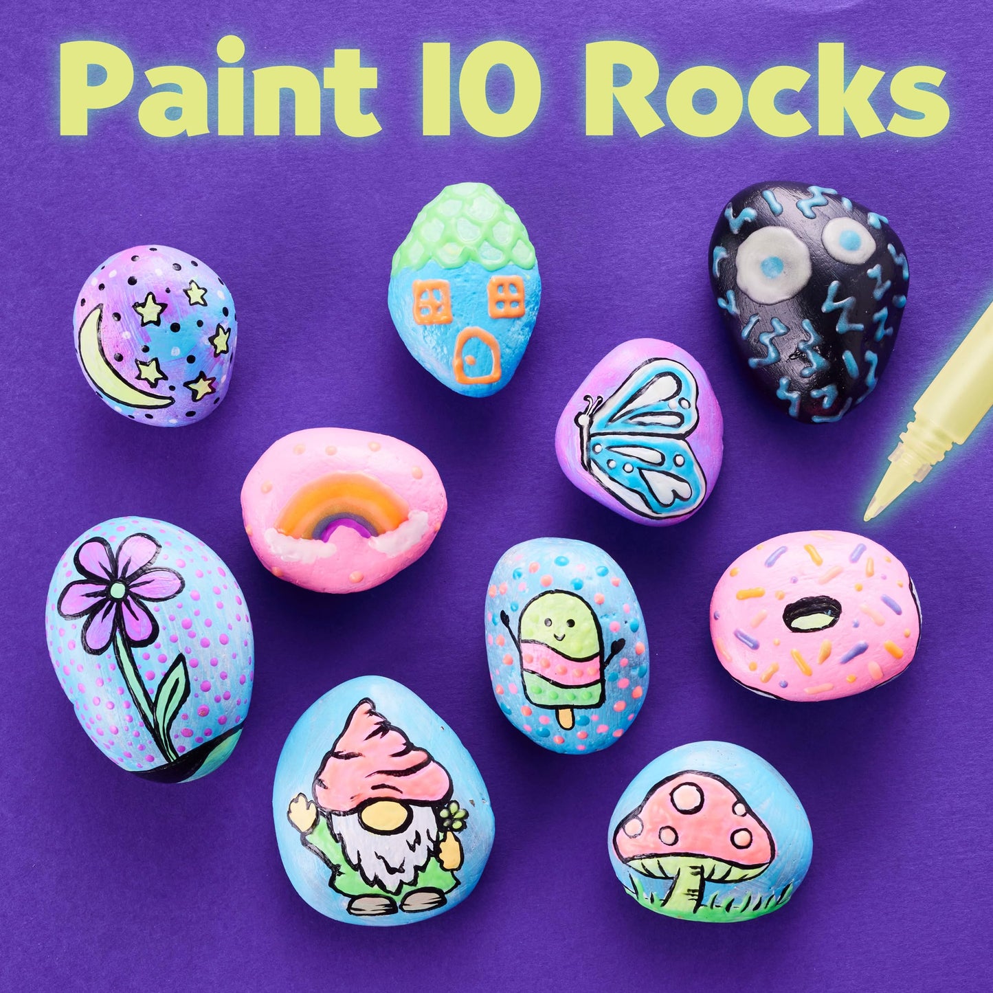 Creativity for Kids Rock Painting Kit - Glow in the Dark Rock Kit: Crafts for Kids, Painting Rocks Arts and Crafts, Kids Gift (Ages 6+)