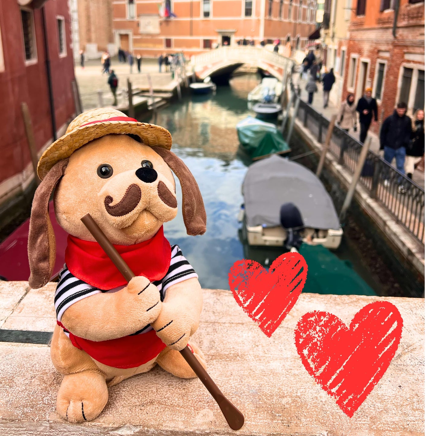 Singing Toy Puppy - Gondolomio | Animated Plush Italian Dog Sings 2 Songs "O Sole Mio" and Elvis Hit "It's Now or Never" | Funny Romantic Cute Valentine Gift | Great for Kids and Adults, 12 inches