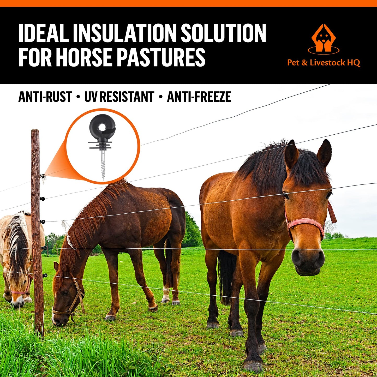 Pet & Livestock HQ - 3280ft Electric Polywire Fence with 100 Insulators - 2 Product Bundle