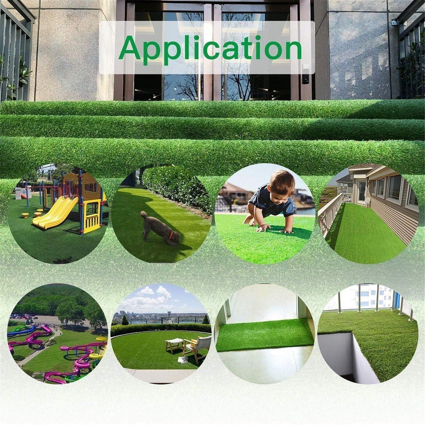 LITA 4ftx13ft Artificial Grass Fake Deluxe Synthetic Thick Lawn Pet Turf Perfect for Indoor/Outdoor Landscape, Green