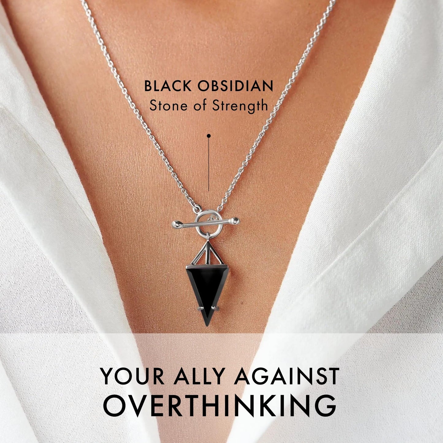 Moon Magic - Authentic Moonstone Necklace for Women | Onyx, Black Obsidian Necklaces/Real 925 Sterling Silver/18k Rose and Yellow Gold Enchanted Crystal Necklace for Women | Genuine Gemstone Jewelry