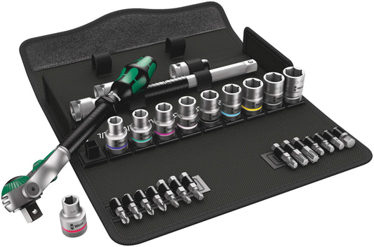 Wera 05004079001 8100 SC 9 Zyklop Imperial Speed Ratchet Set, 28 Piece, 1/2" Drive
